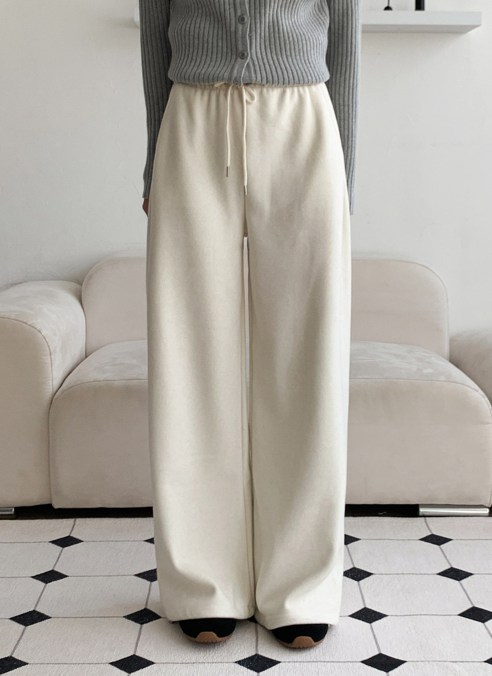 ファー裏地ウエストゴムドローコードワイドパンツ | DHOLIC | 詳細画像5