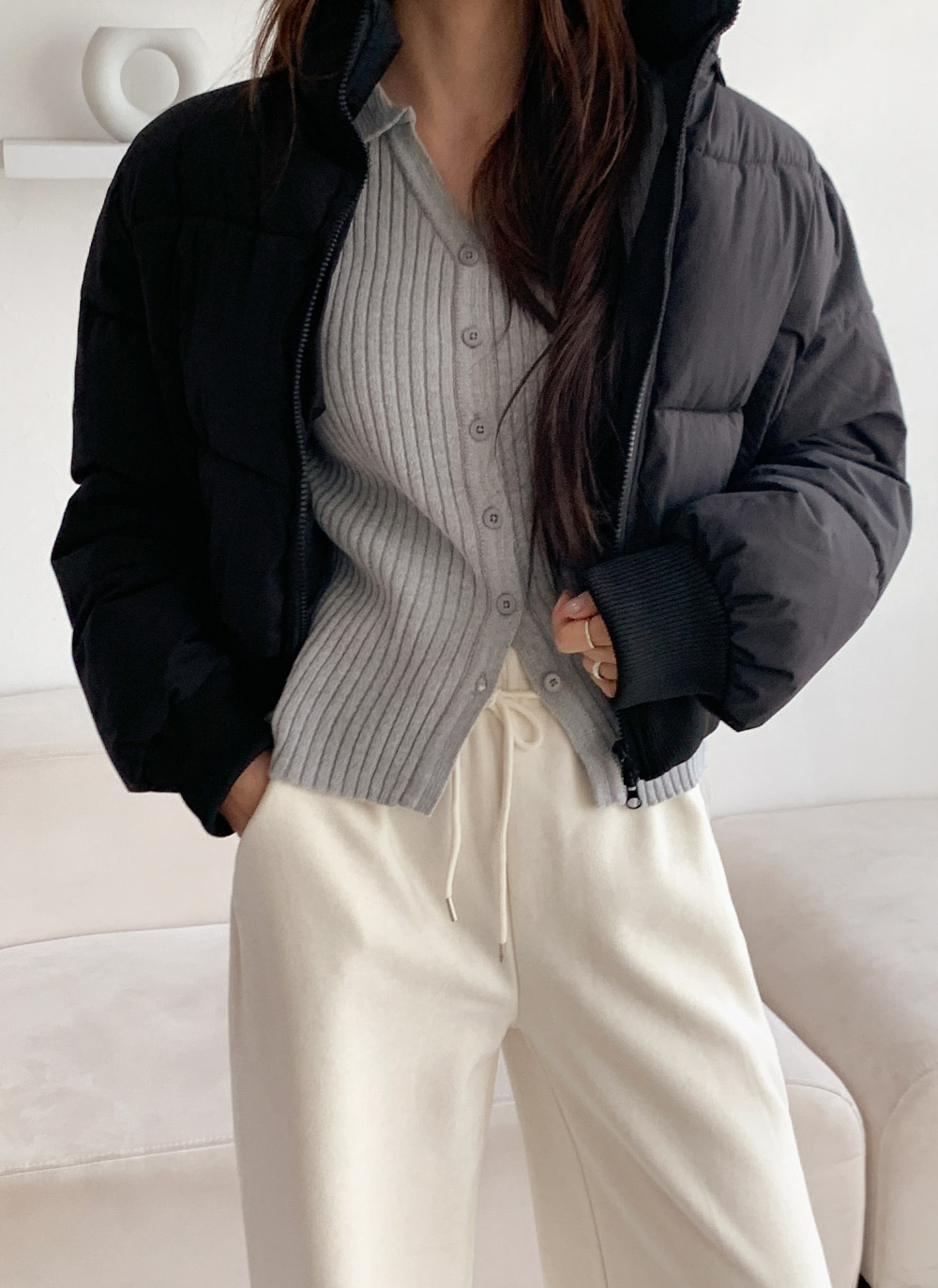 ファー裏地ウエストゴムドローコードワイドパンツ | DHOLIC | 詳細画像12