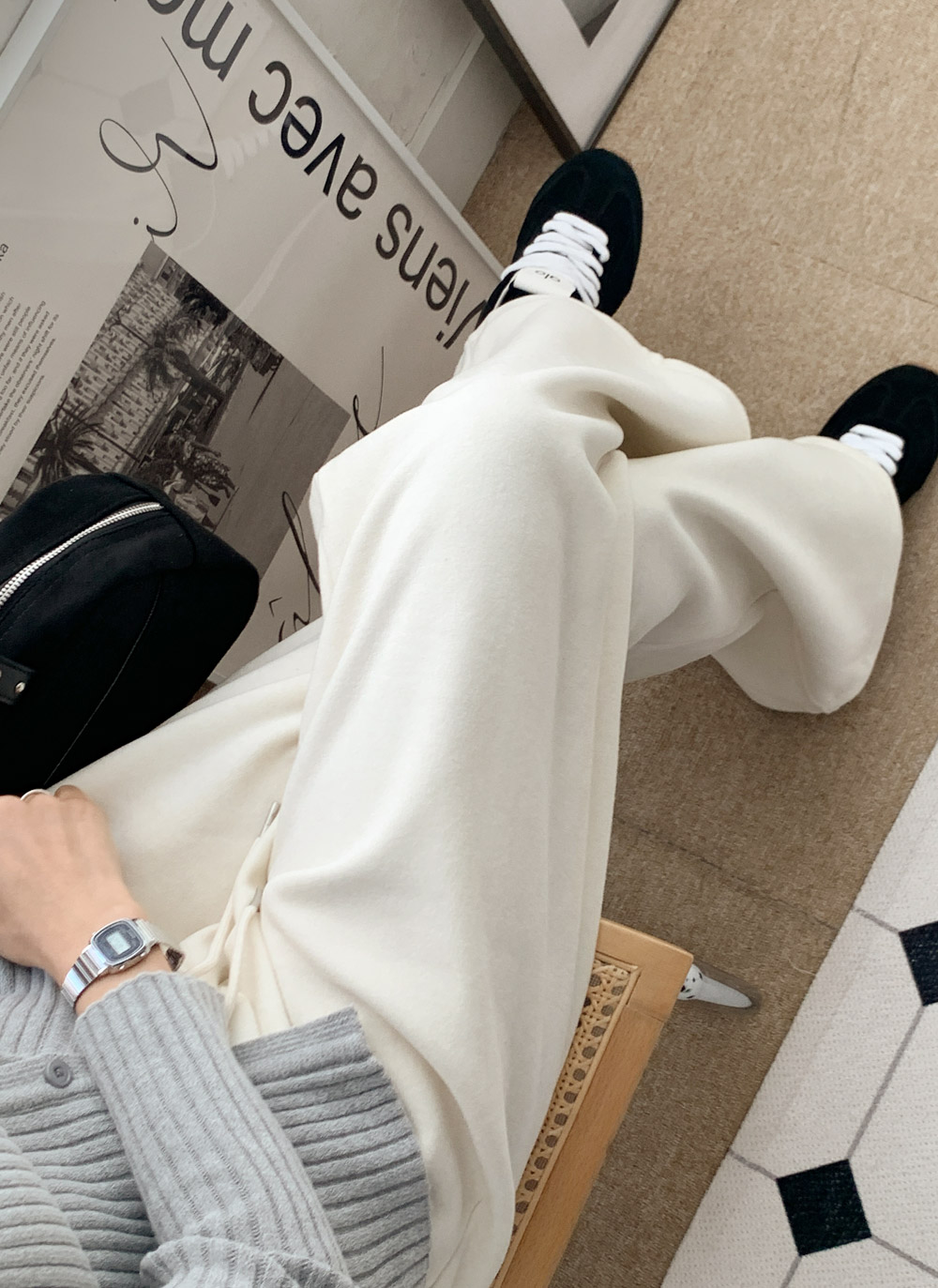 ファー裏地ウエストゴムドローコードワイドパンツ | DHOLIC | 詳細画像14