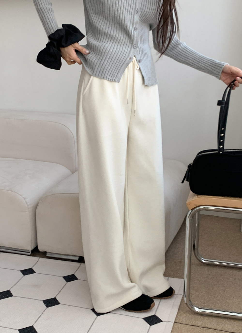 ファー裏地ウエストゴムドローコードワイドパンツ | DHOLIC | 詳細画像16