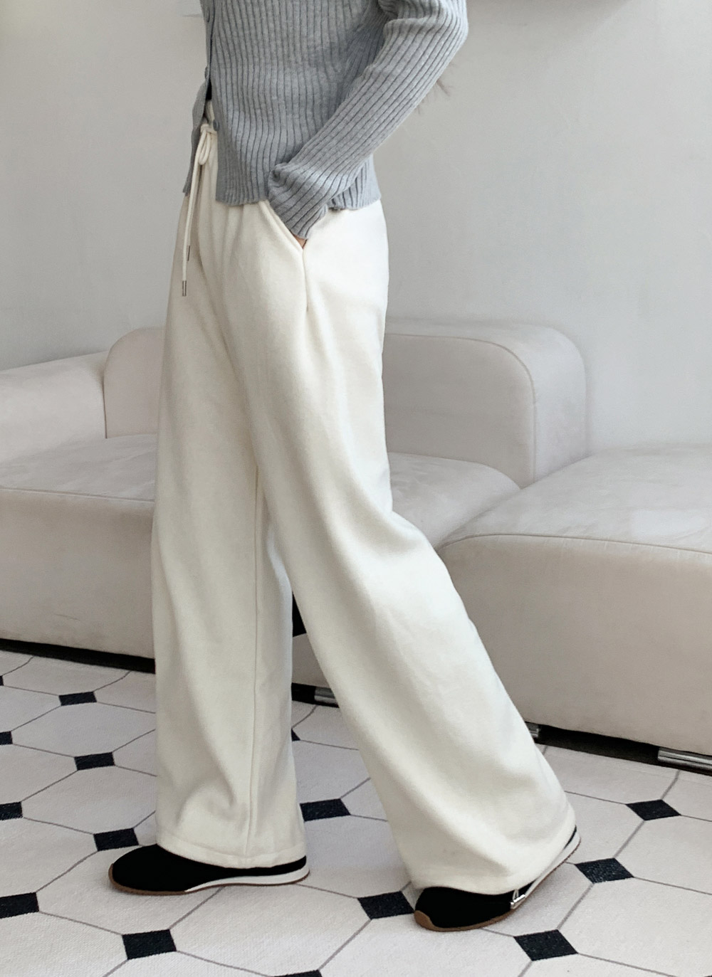 ファー裏地ウエストゴムドローコードワイドパンツ | DHOLIC | 詳細画像18