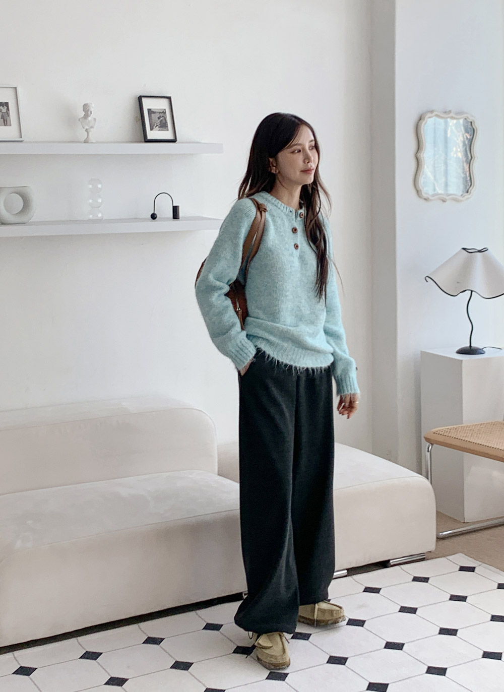 ファー裏地ウエストゴムドローコードワイドパンツ | DHOLIC | 詳細画像19