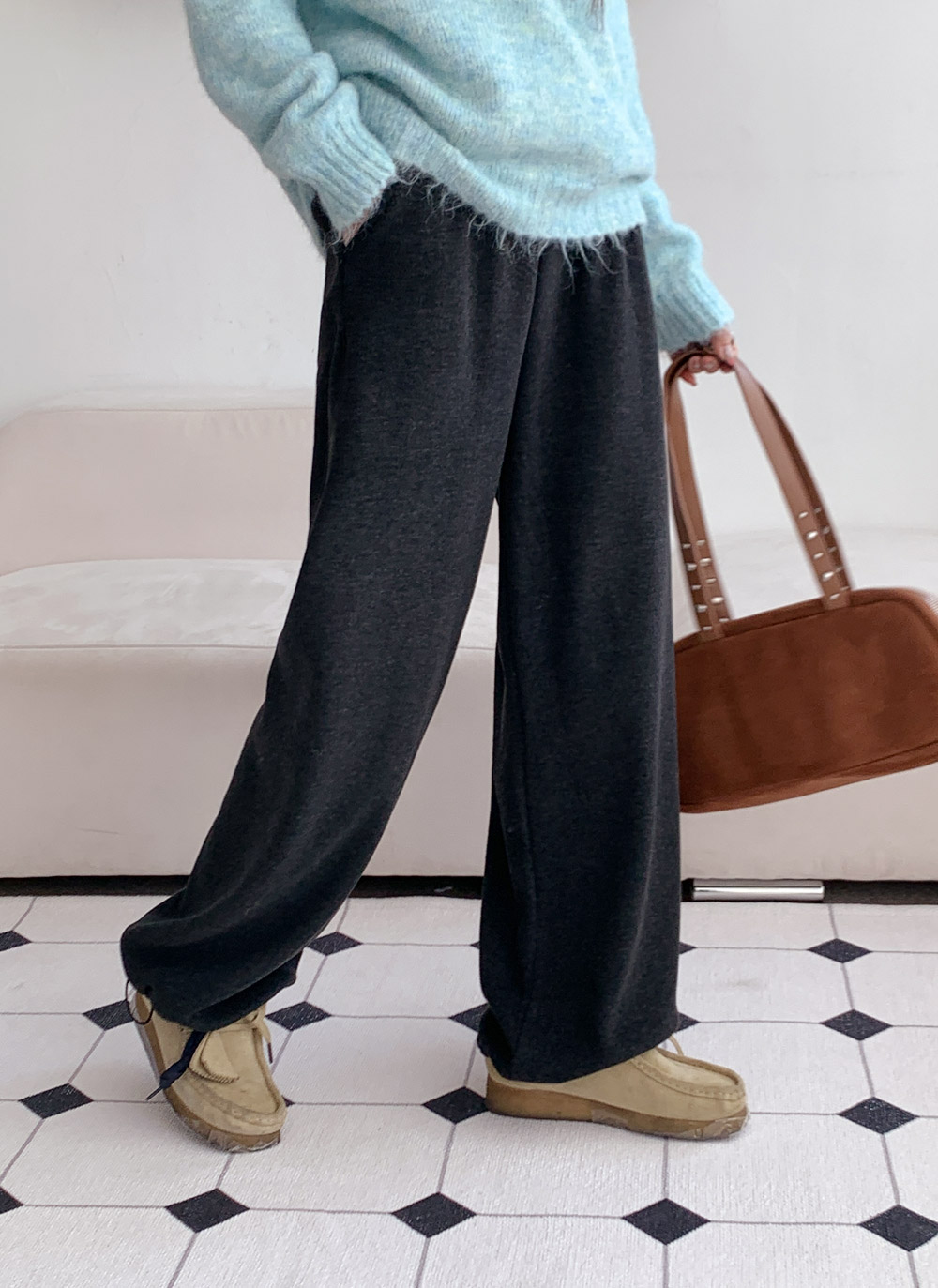 ファー裏地ウエストゴムドローコードワイドパンツ | DHOLIC | 詳細画像21