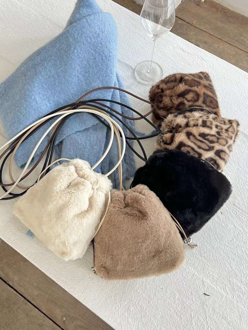 エコファードローストリングレオパードカラーショルダーバッグ | 詳細画像8