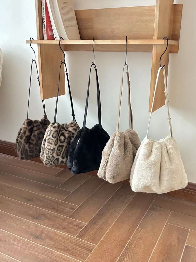 エコファードローストリングレオパードカラーショルダーバッグ | 詳細画像10