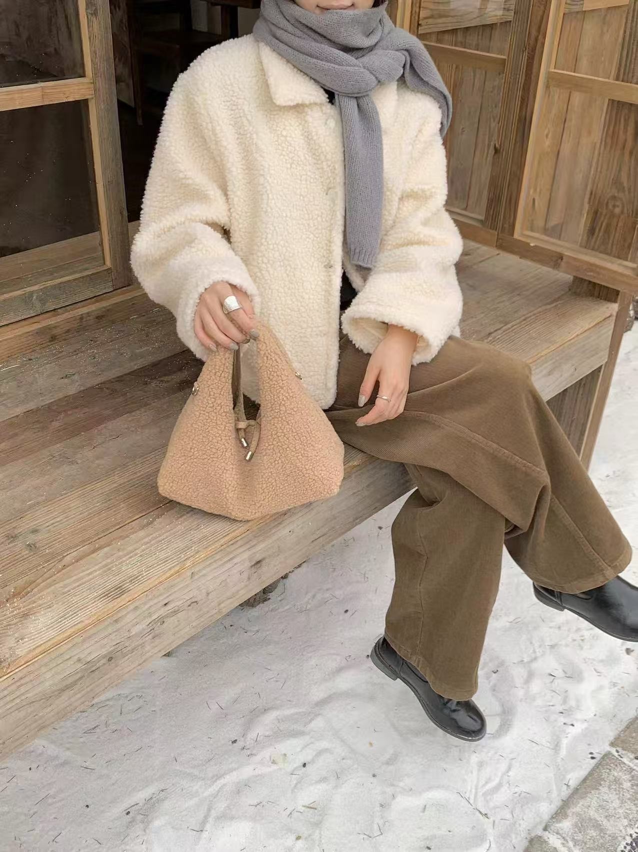 フェイクウールカラーショルダーバッグ | 詳細画像3