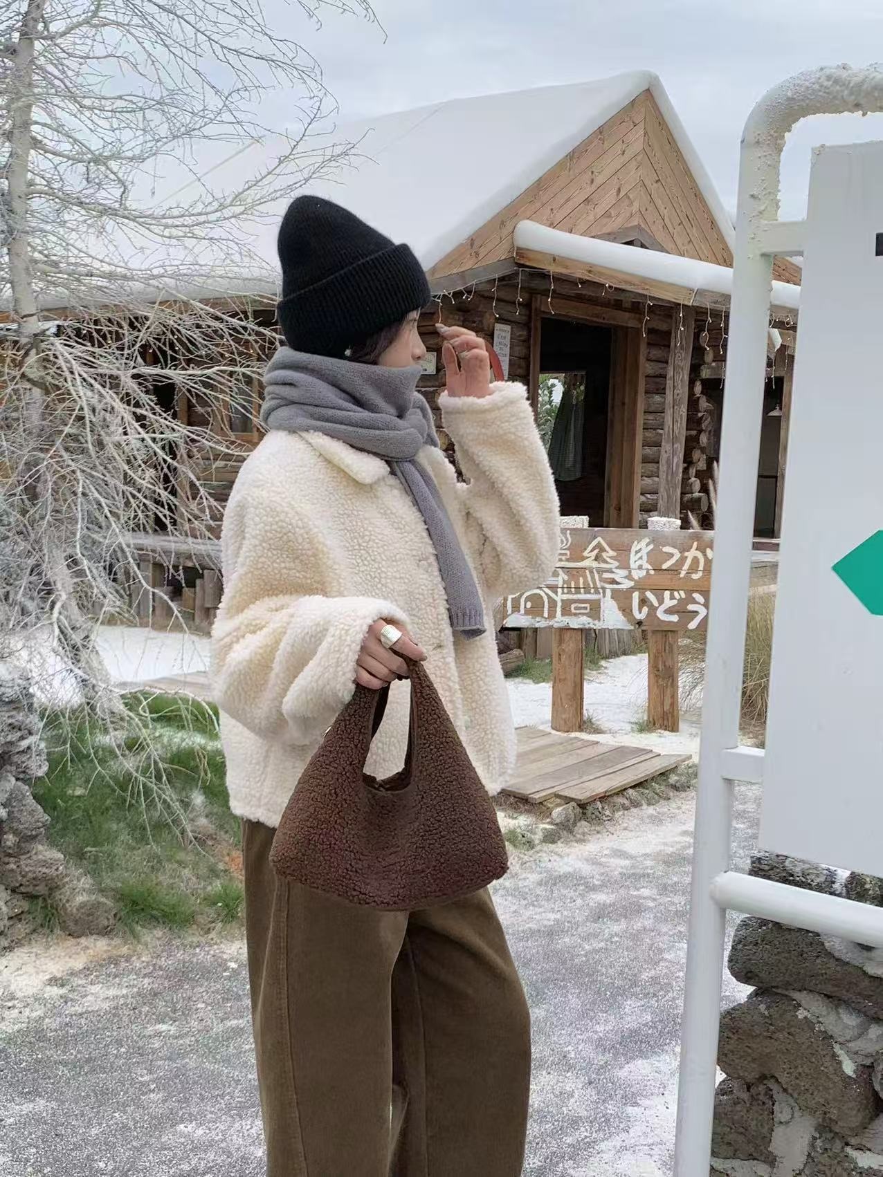 フェイクウールカラーショルダーバッグ | 詳細画像6