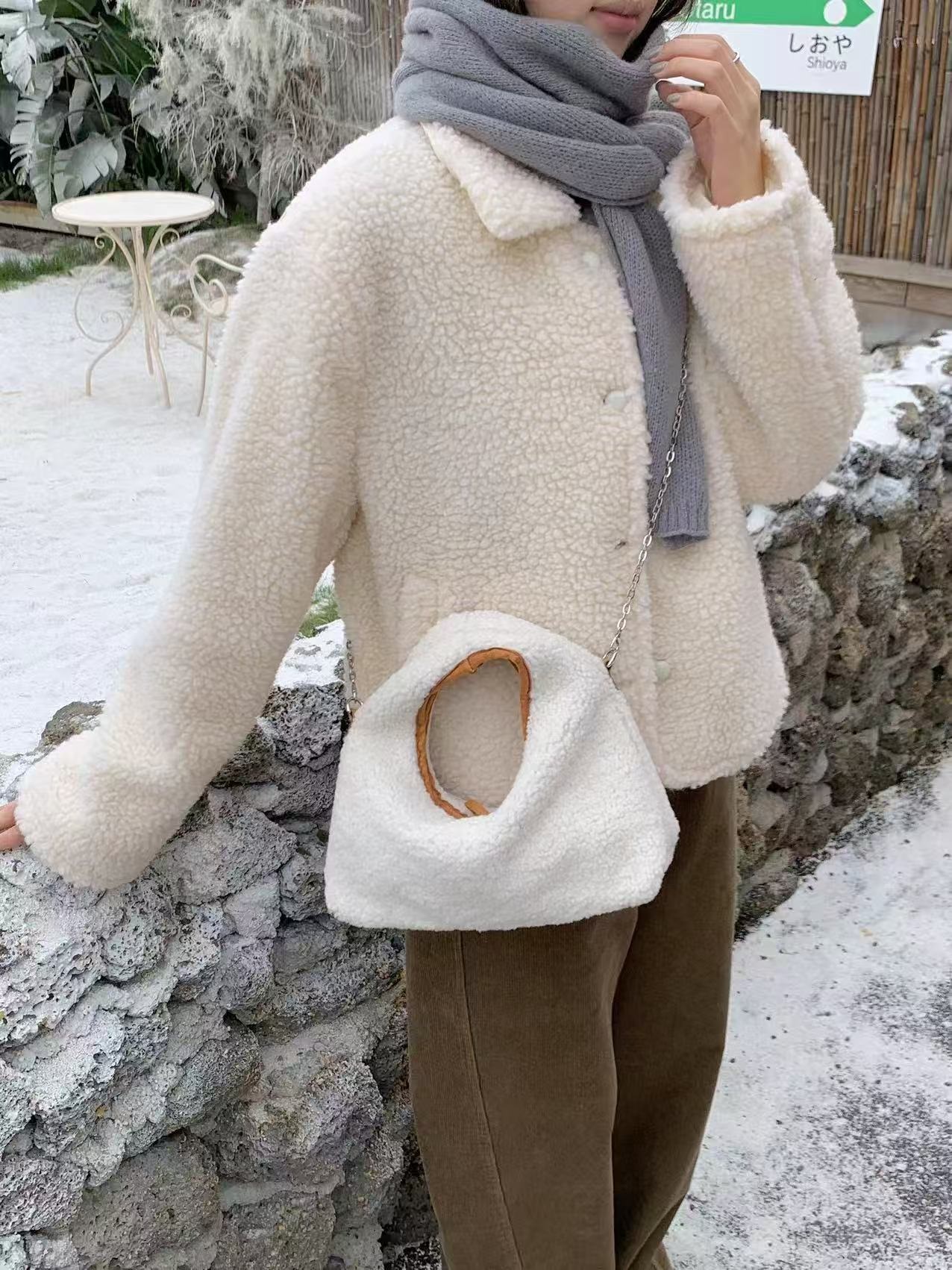 フェイクウールカラーショルダーバッグ | 詳細画像8