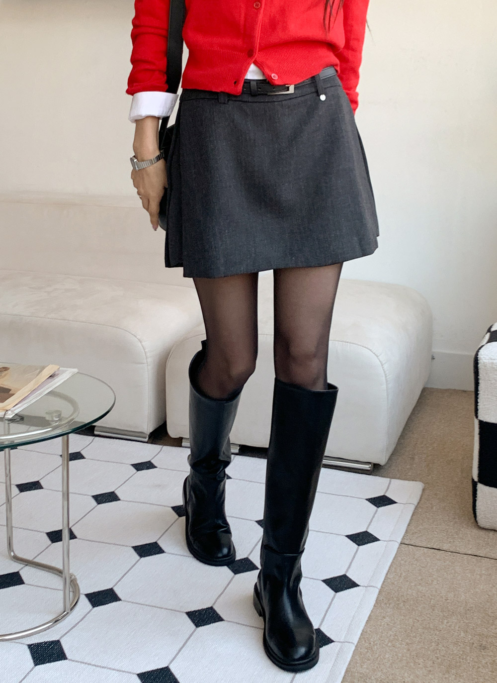 サイドジップスカートパンツベルト付 | DHOLIC | 詳細画像2