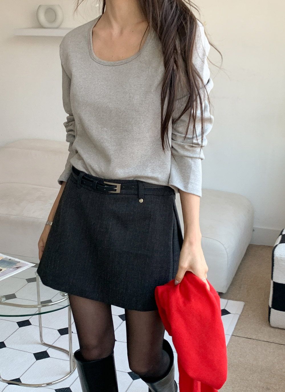 サイドジップスカートパンツベルト付 | DHOLIC | 詳細画像14