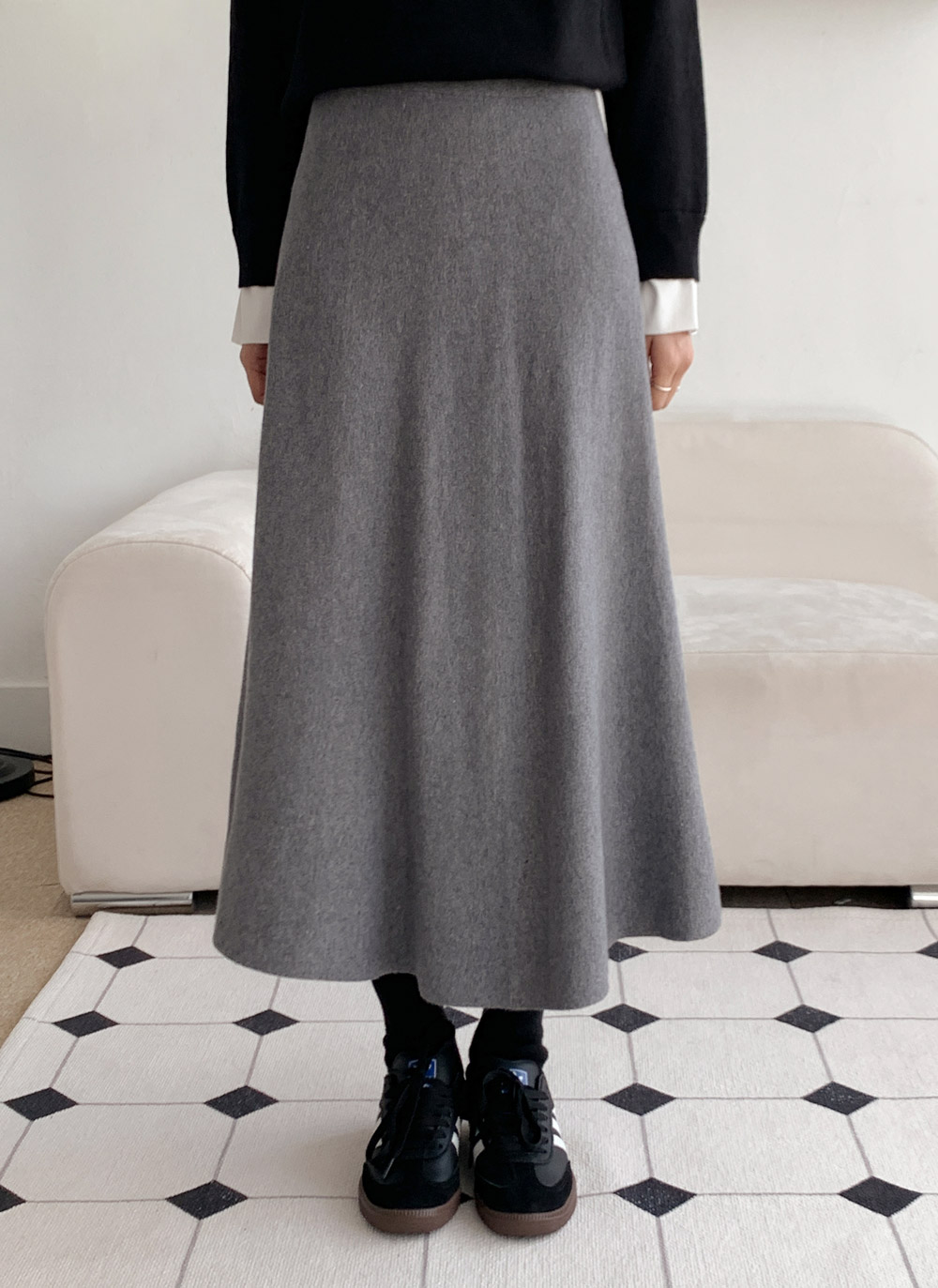 ニットゴムロングフレアスカート | DHOLIC | 詳細画像5