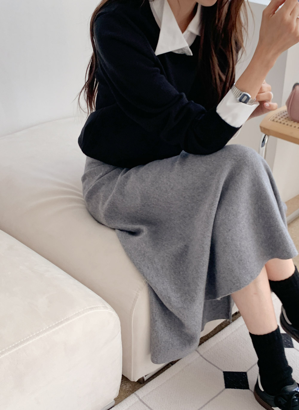 ニットゴムロングフレアスカート | レディースファッション通販 - DHOLIC