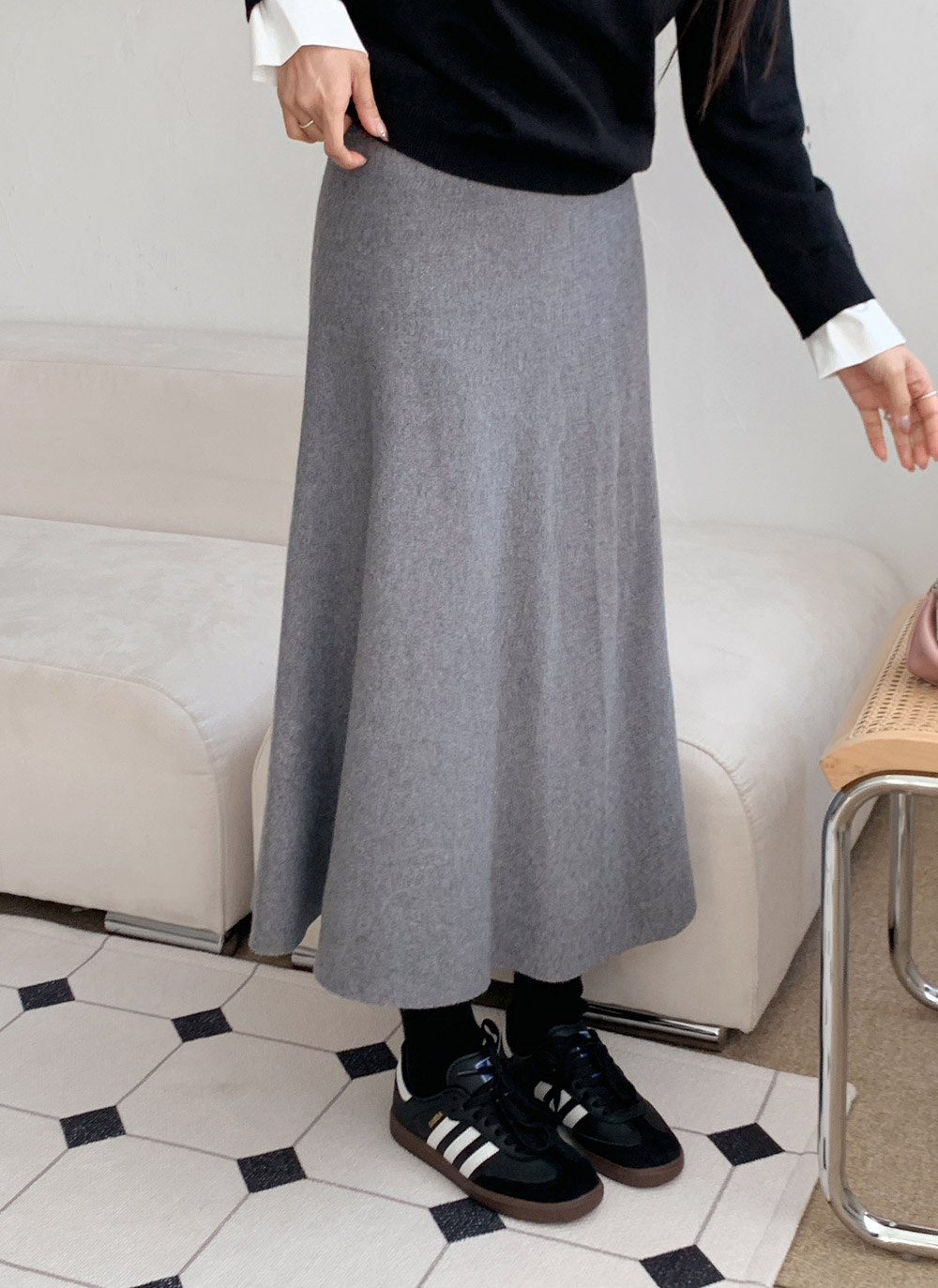 極美品★HERMES★カシミヤウール★刺繍★朝の散歩★フレア★ロングスカート ニットゴムロングフレアスカート | レディースファッション通販 - DHOLIC