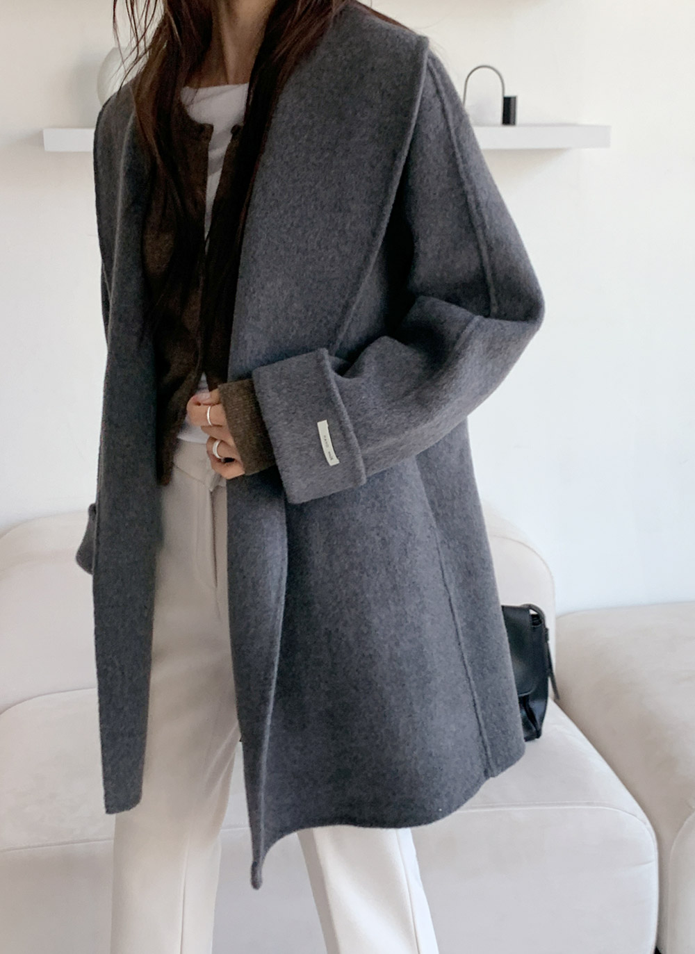 ルーズショールカラーコートストラップ付 | DHOLIC | 詳細画像2