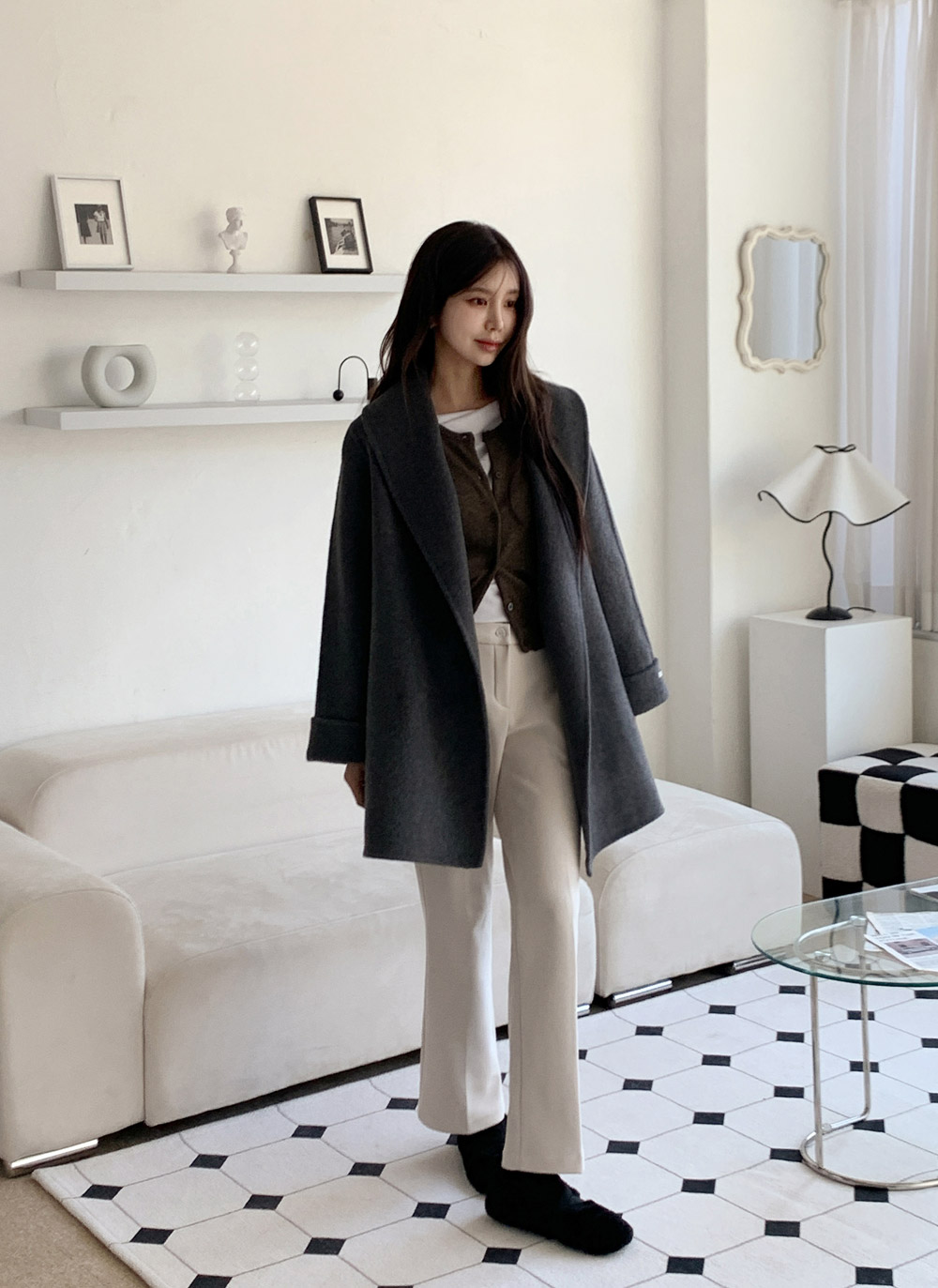 ルーズショールカラーコートストラップ付 | DHOLIC | 詳細画像11