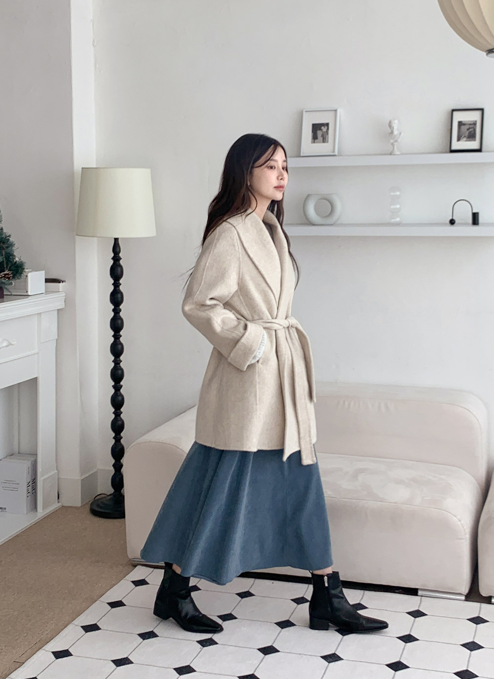 ルーズショールカラーコートストラップ付 | DHOLIC | 詳細画像17