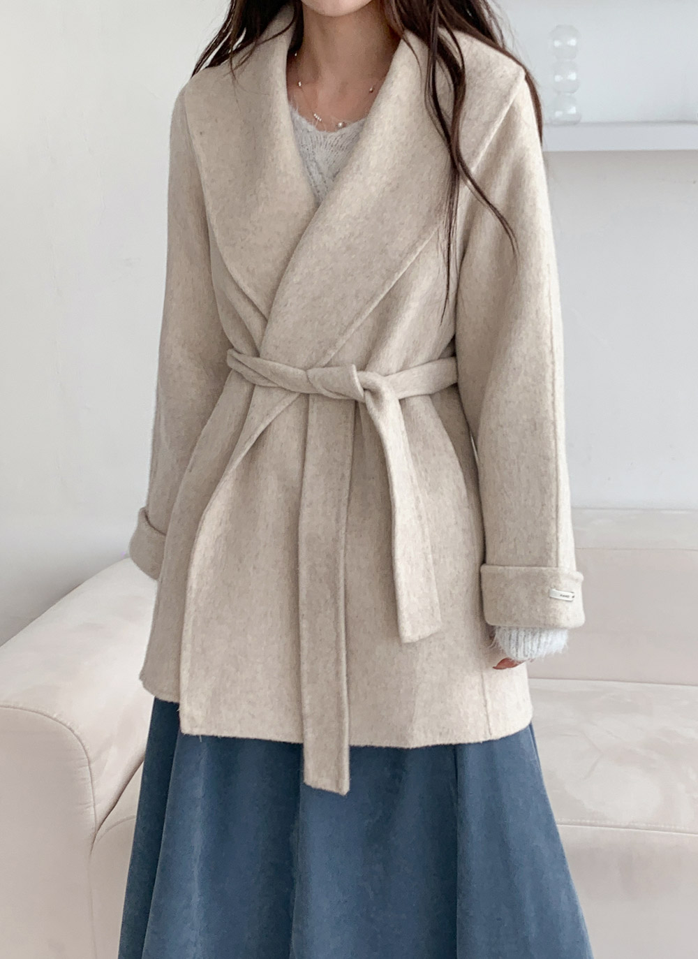 ルーズショールカラーコートストラップ付 | DHOLIC | 詳細画像18