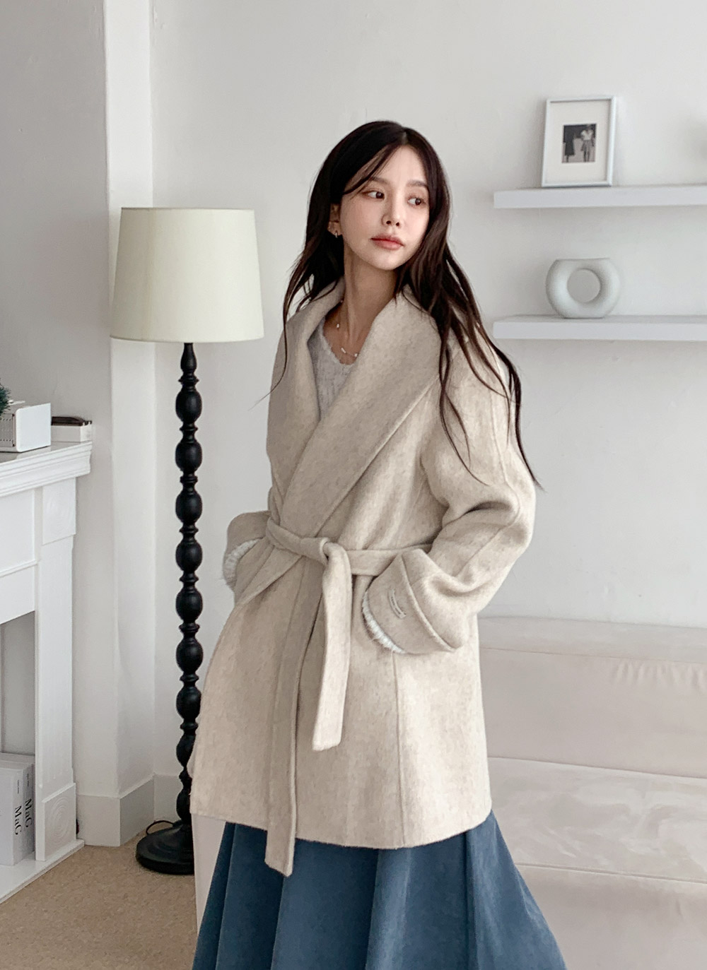 ルーズショールカラーコートストラップ付 | DHOLIC | 詳細画像28