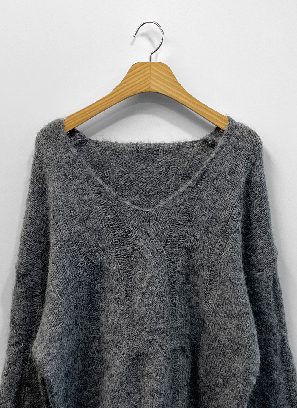 ウール混ラウンドネックケーブルニット | DHOLIC | 詳細画像35