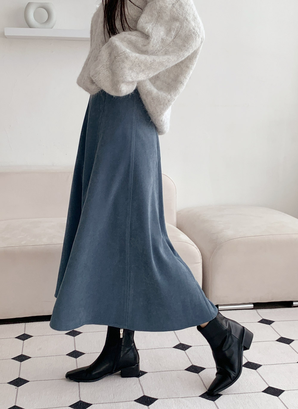 ジップアップロングフレアスカート | DHOLIC | 詳細画像8