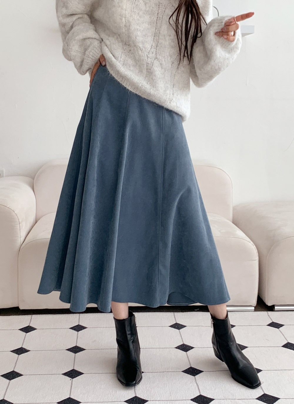 ジップアップロングフレアスカート | DHOLIC | 詳細画像9