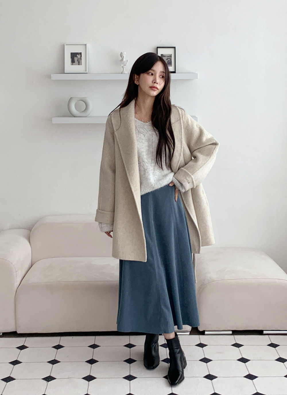 ジップアップロングフレアスカート | DHOLIC | 詳細画像10