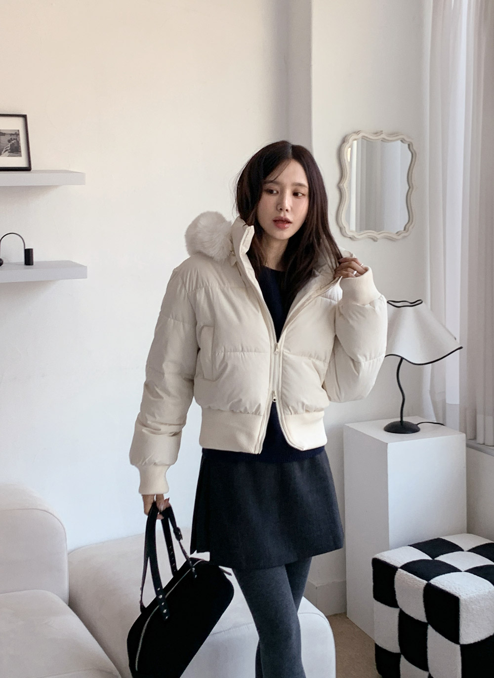 ウェルロンフードダブルジップダウンジャケットファーセット