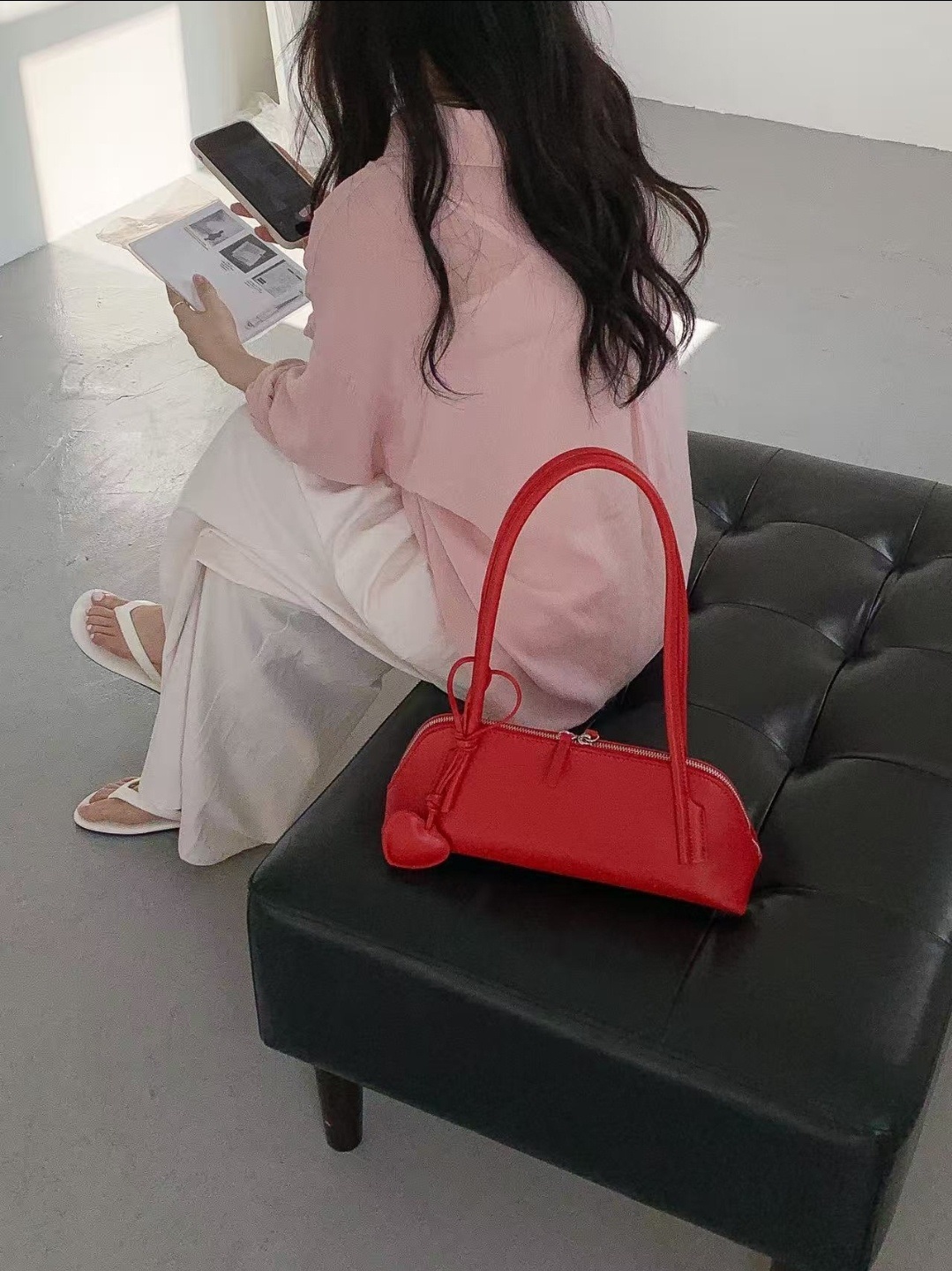 レザー調カラートートバッグ | 詳細画像2