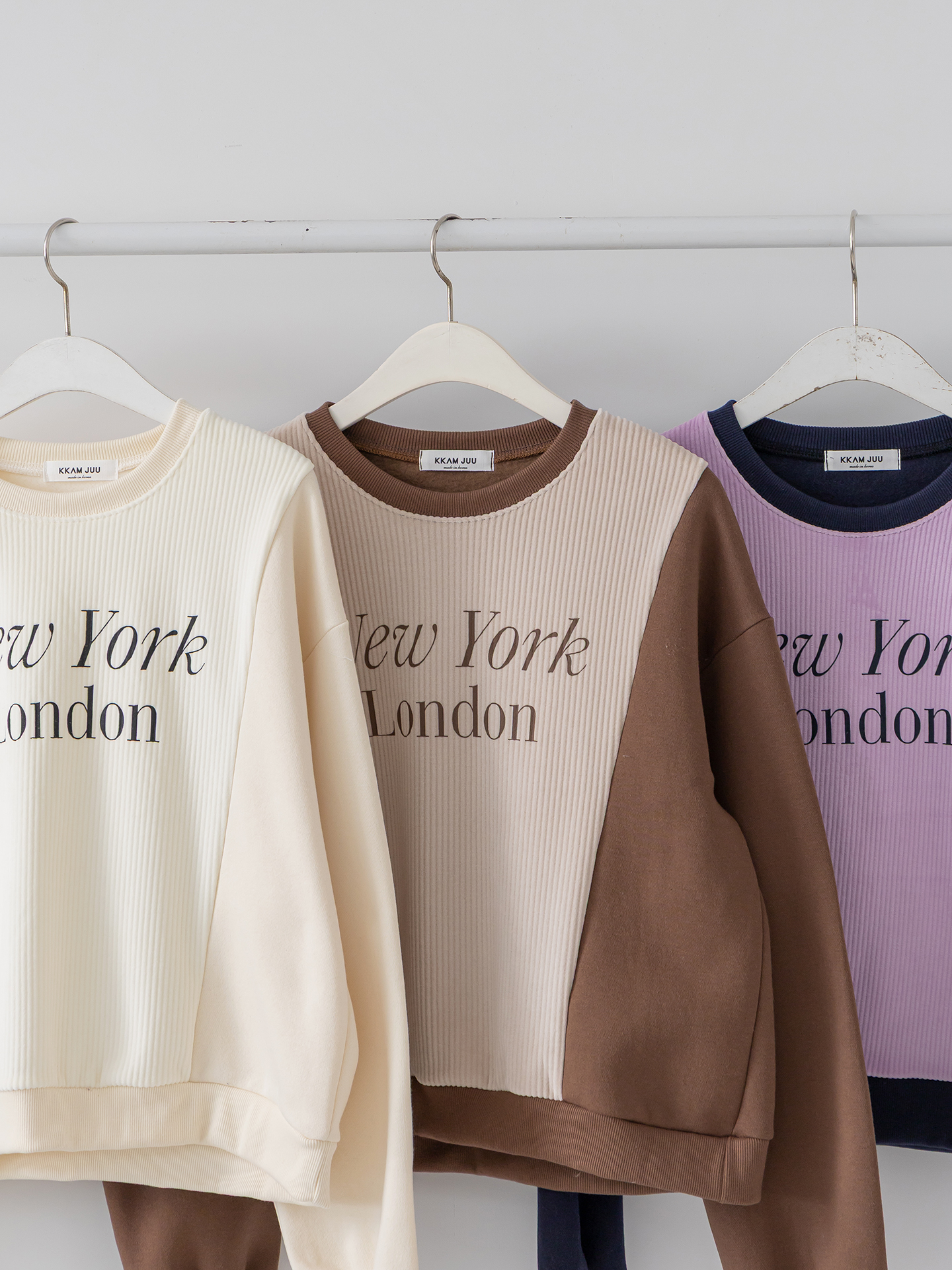 ファー裏地ラウンドネック長袖プリント配色カラースウェット | 詳細画像34