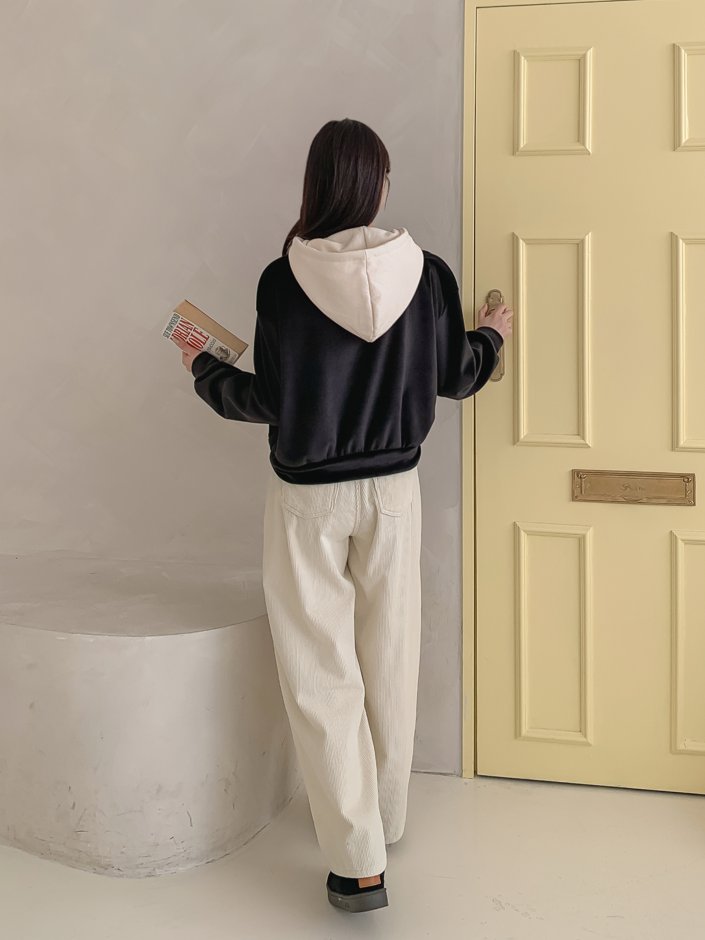 裏起毛ジップアップフードカンガルーポケット配色カラージップパーカー | 詳細画像23