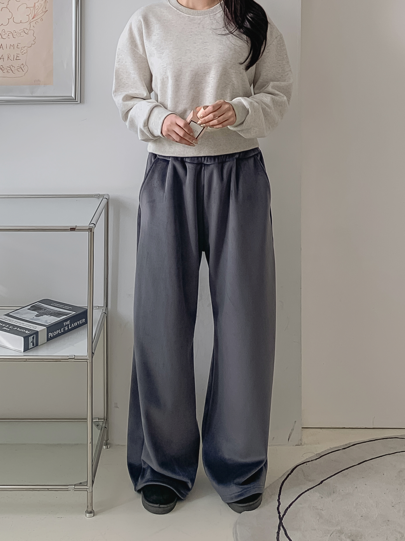 裏起毛ポケットウエストゴムワイドカラーパンツ | 詳細画像14