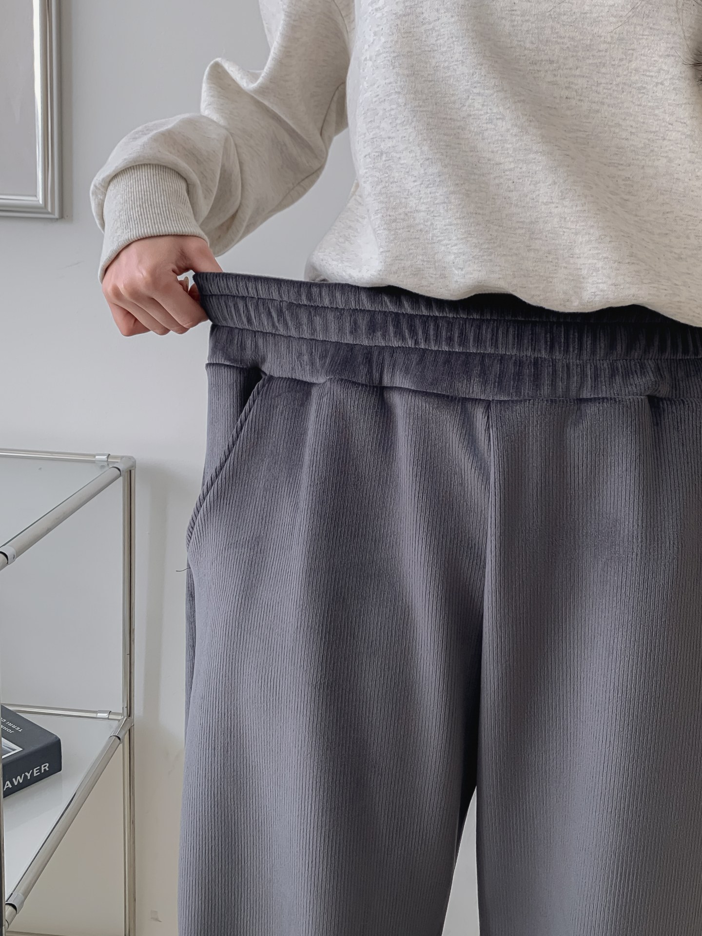 裏起毛ポケットウエストゴムワイドカラーパンツ | 詳細画像17