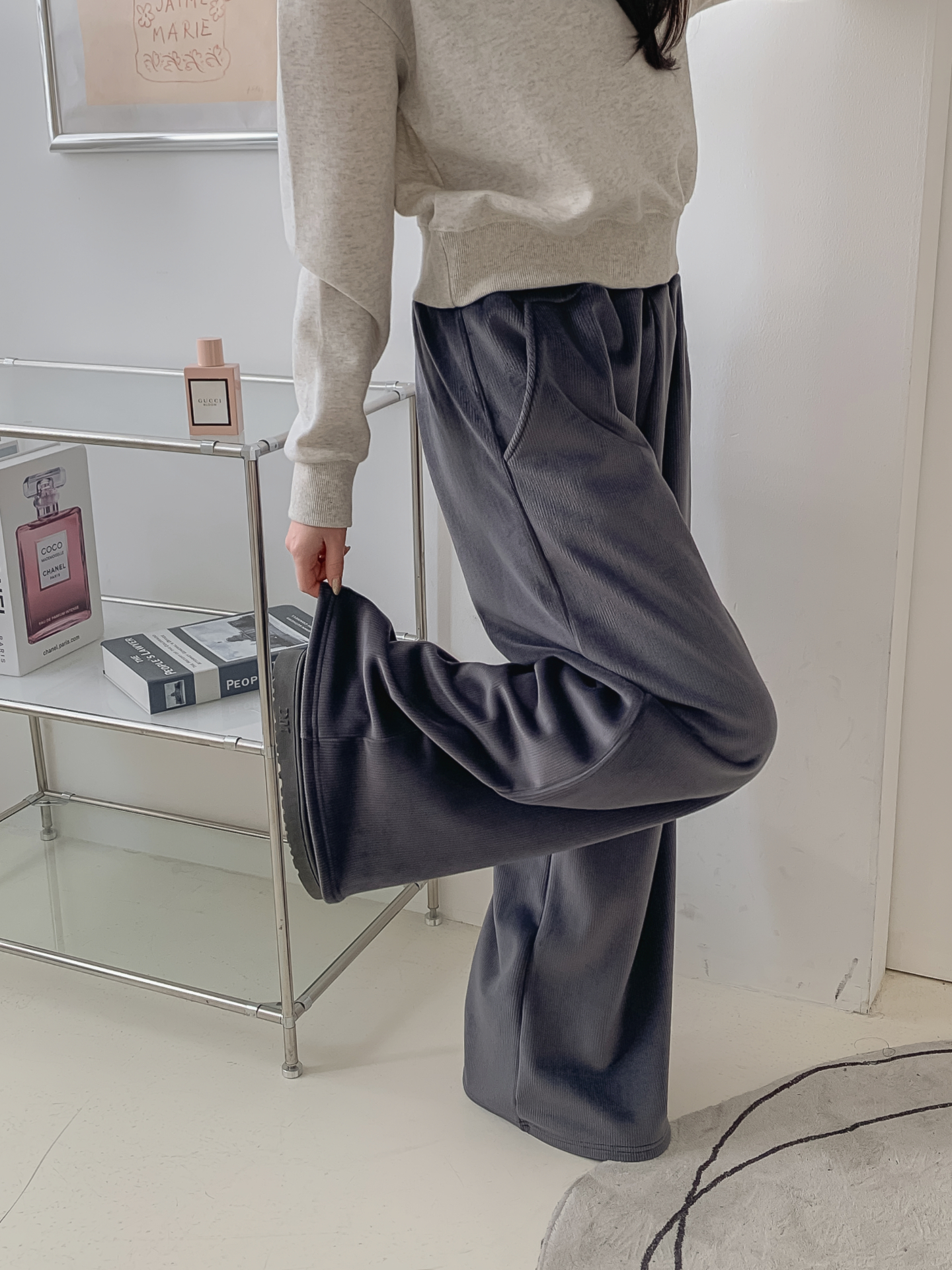 裏起毛ポケットウエストゴムワイドカラーパンツ | 詳細画像19