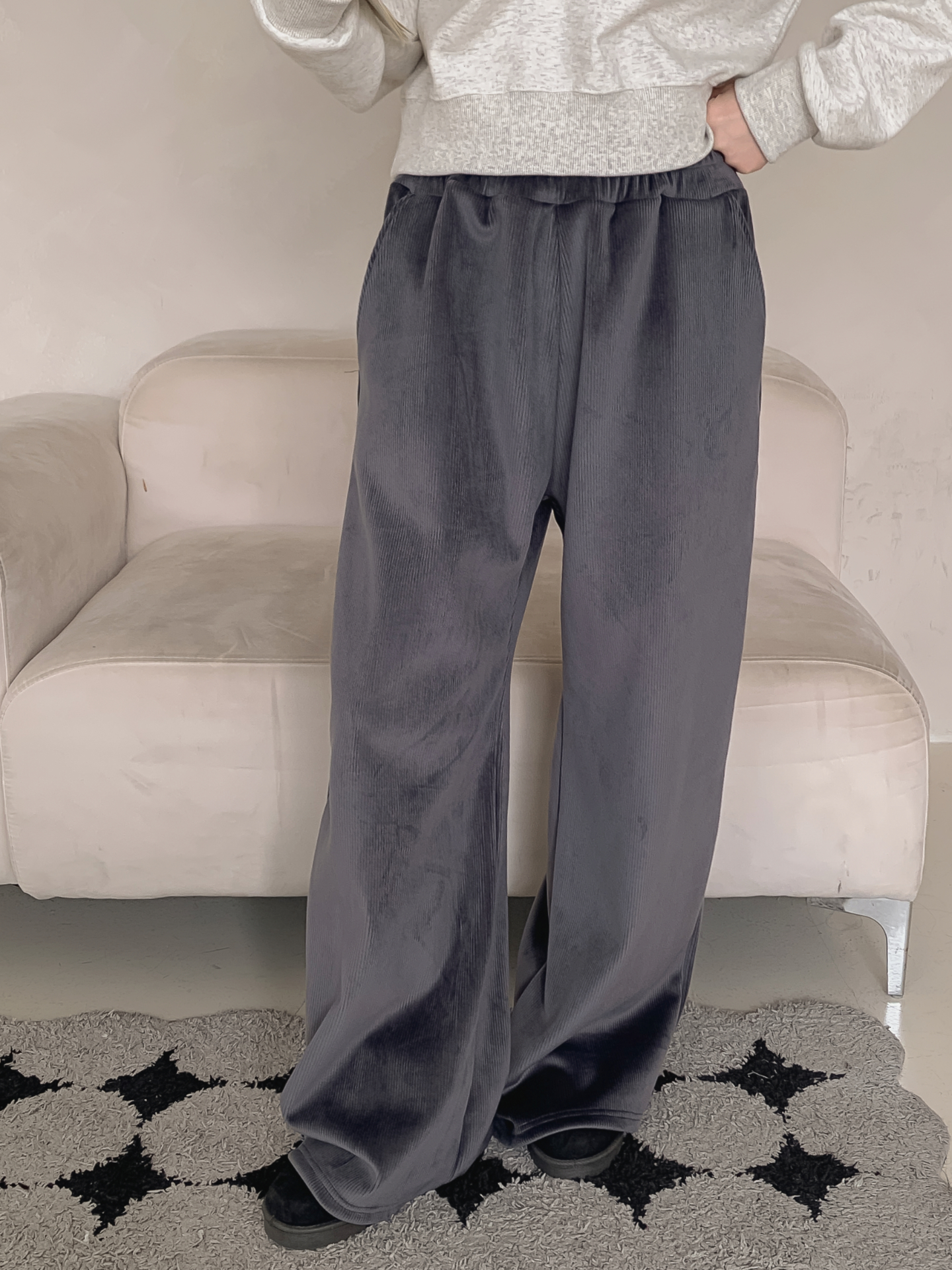 裏起毛ポケットウエストゴムワイドカラーパンツ | 詳細画像21