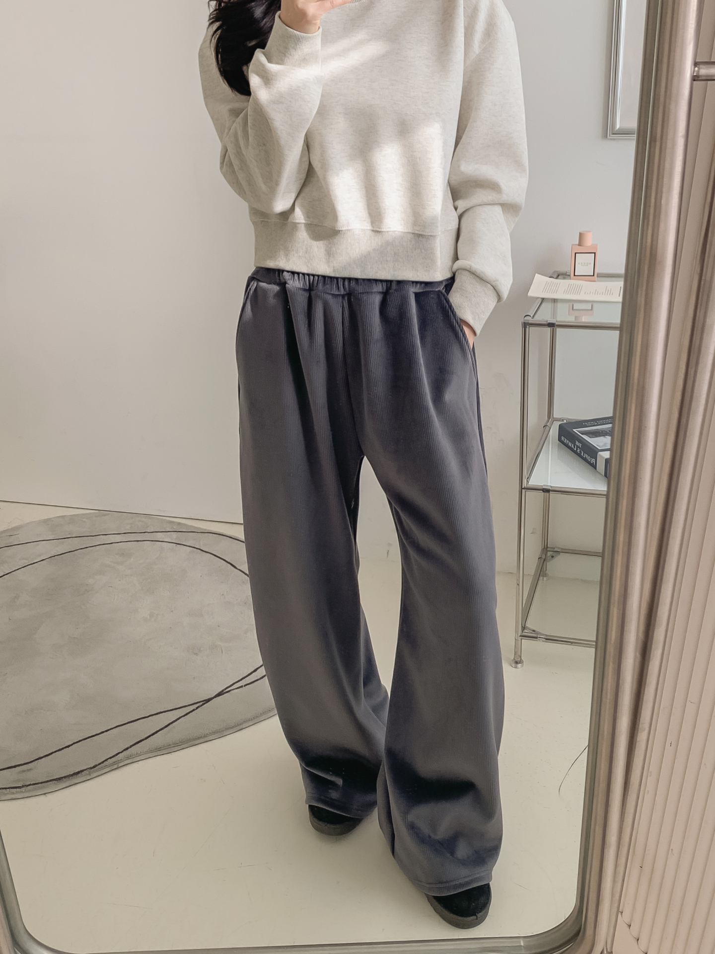 裏起毛ポケットウエストゴムワイドカラーパンツ | 詳細画像23