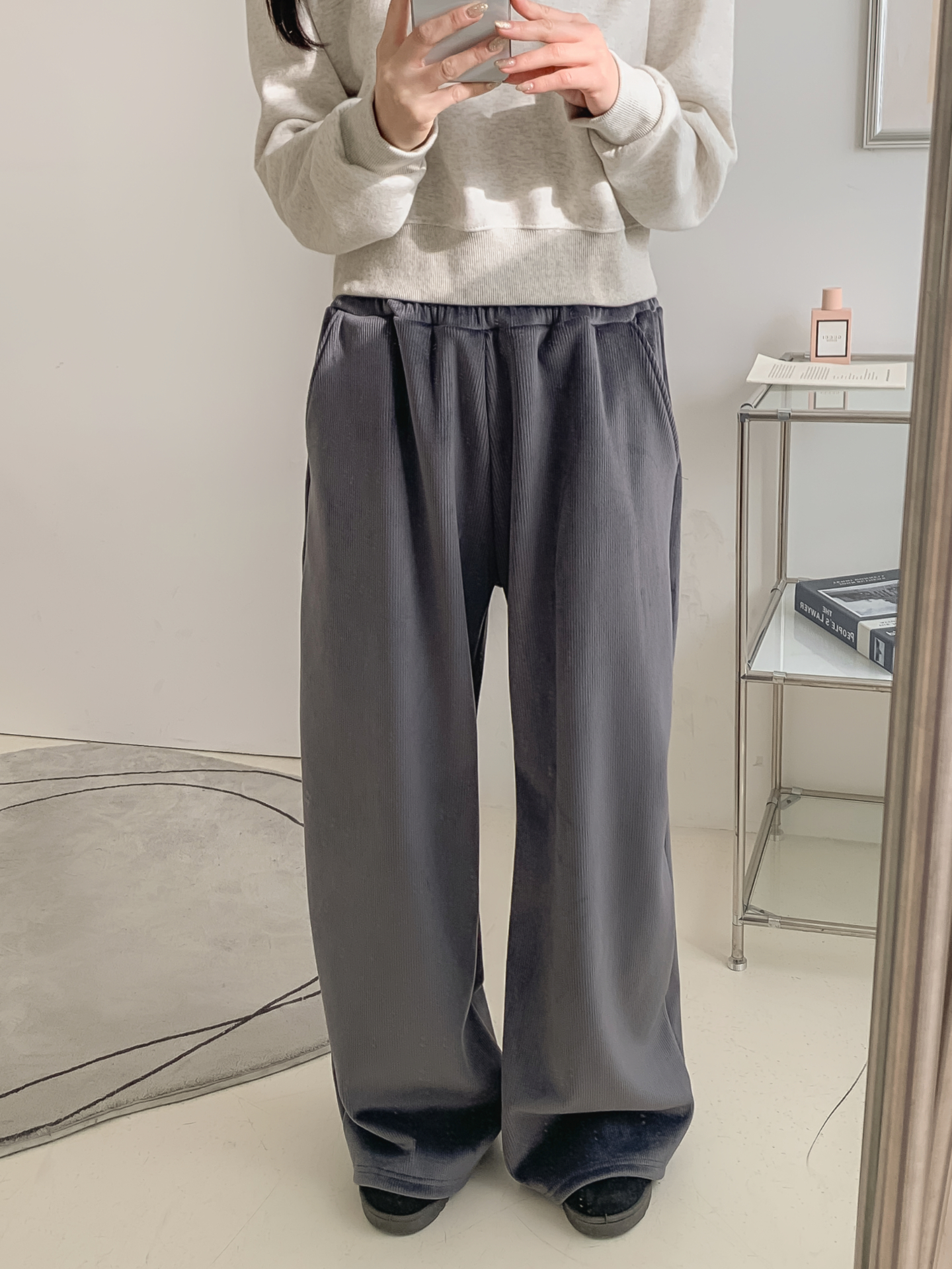 裏起毛ポケットウエストゴムワイドカラーパンツ | 詳細画像24