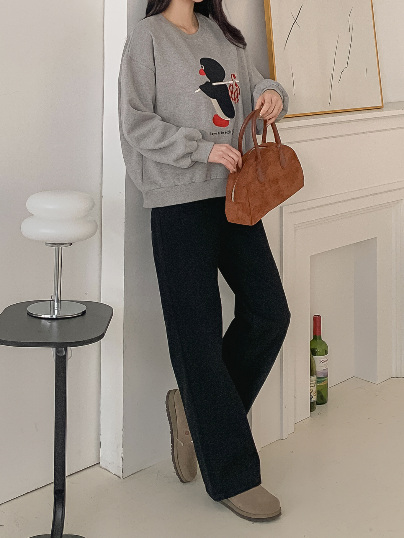 裏起毛ラウンドネック長袖刺繍スウェット | 詳細画像7