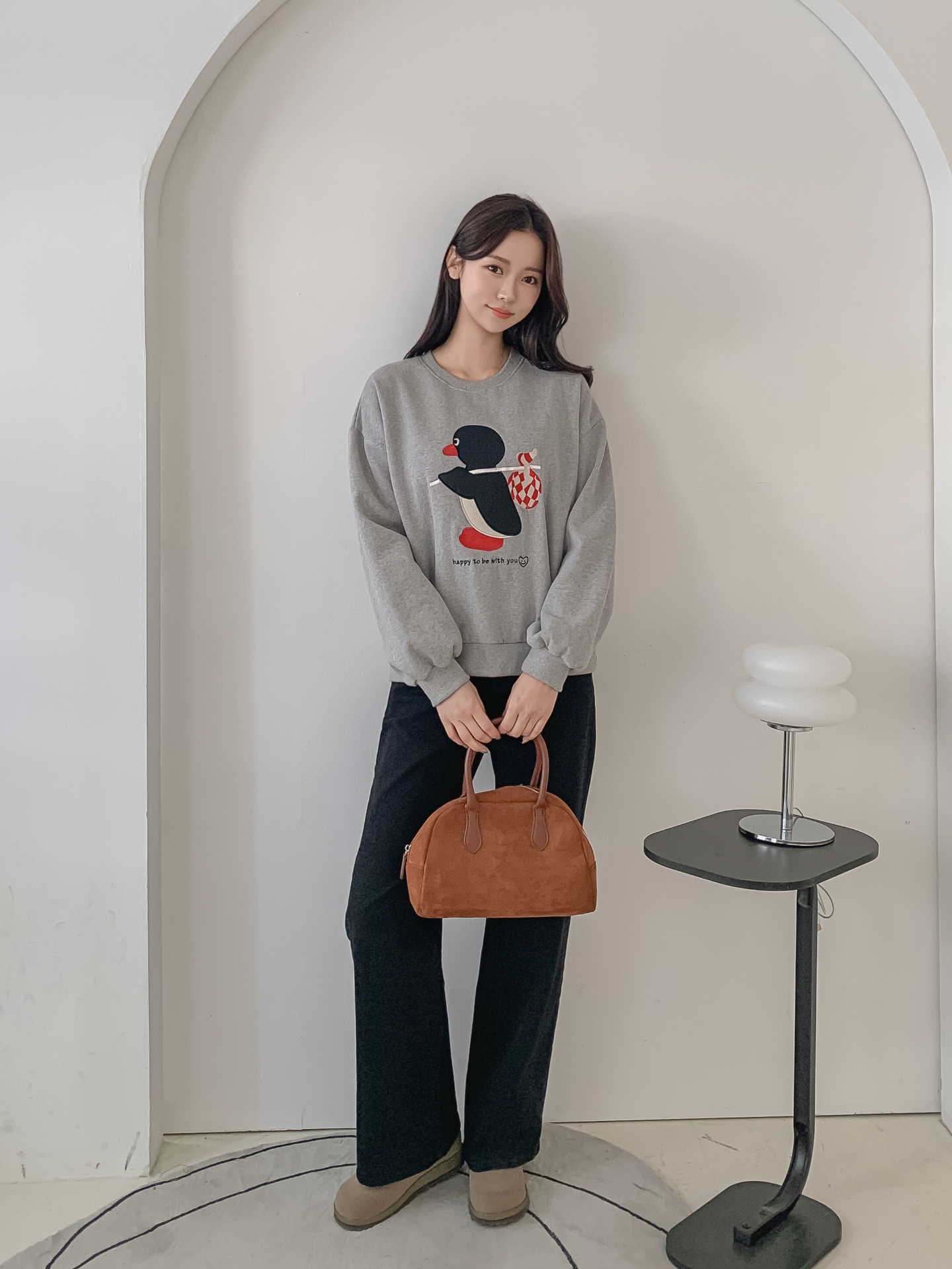 裏起毛ラウンドネック長袖刺繍スウェット | 詳細画像10