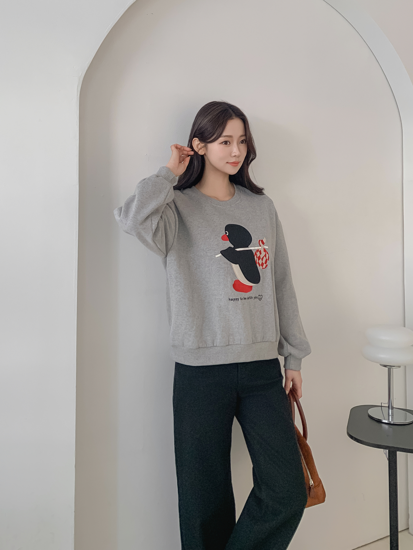 裏起毛ラウンドネック長袖刺繍スウェット | 詳細画像11