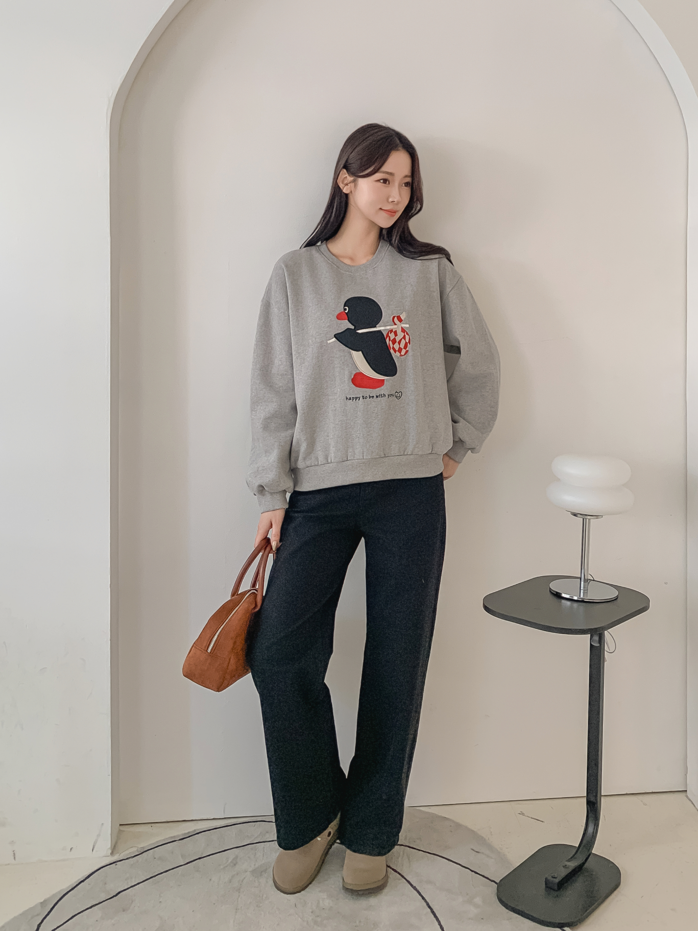 裏起毛ラウンドネック長袖刺繍スウェット | 詳細画像13