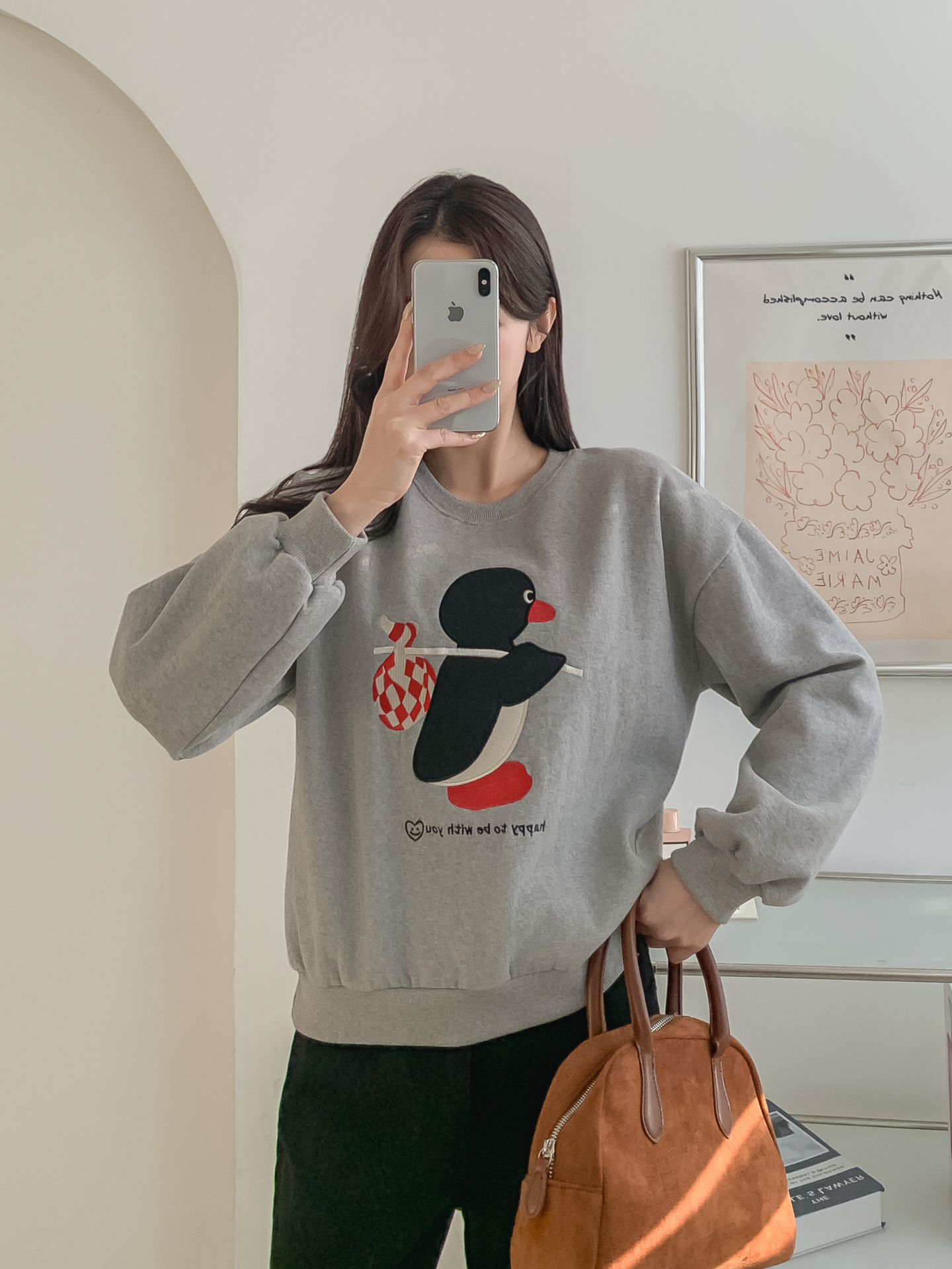 裏起毛ラウンドネック長袖刺繍スウェット | 詳細画像16