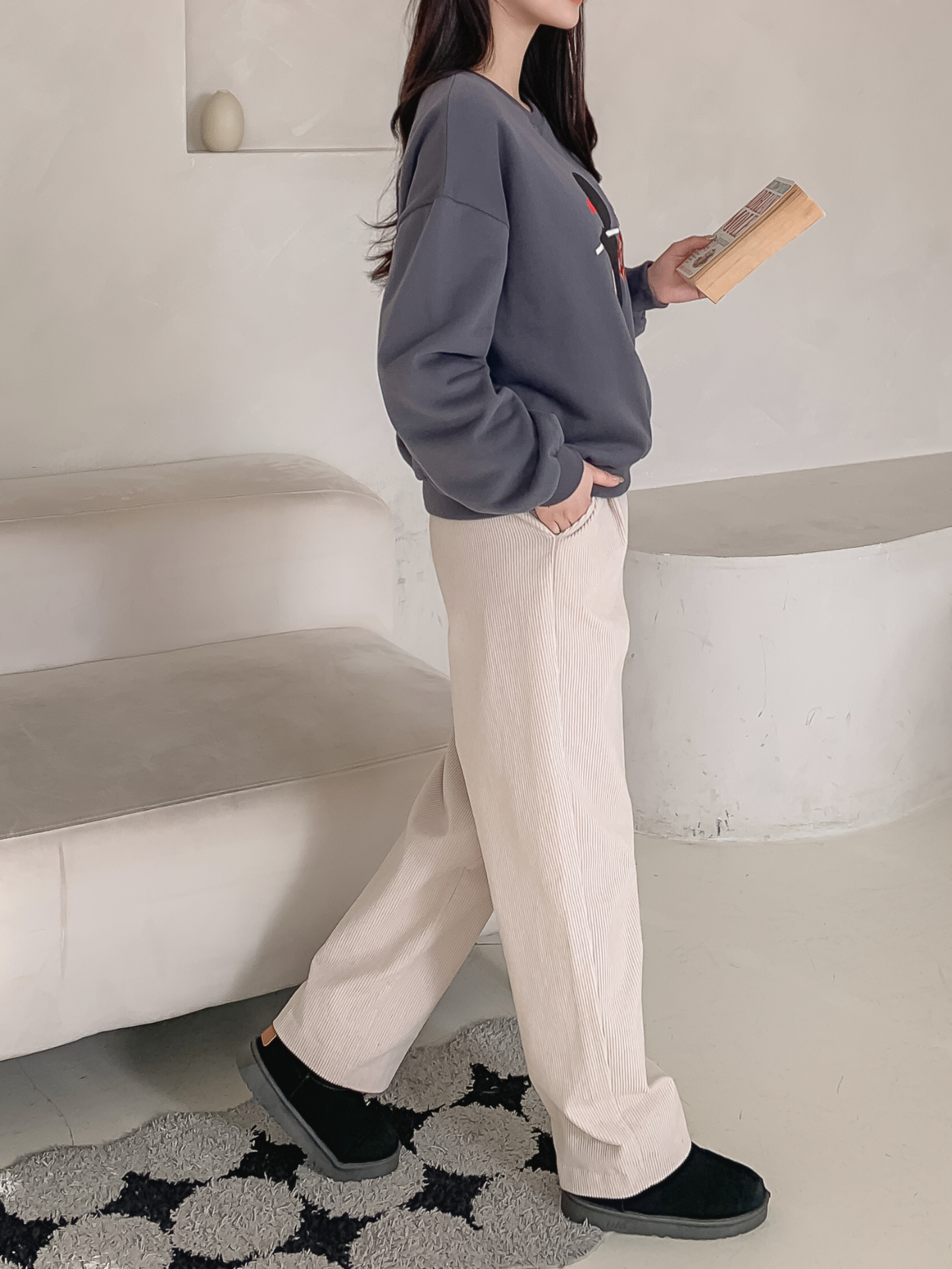 裏起毛ラウンドネック長袖刺繍スウェット | 詳細画像23