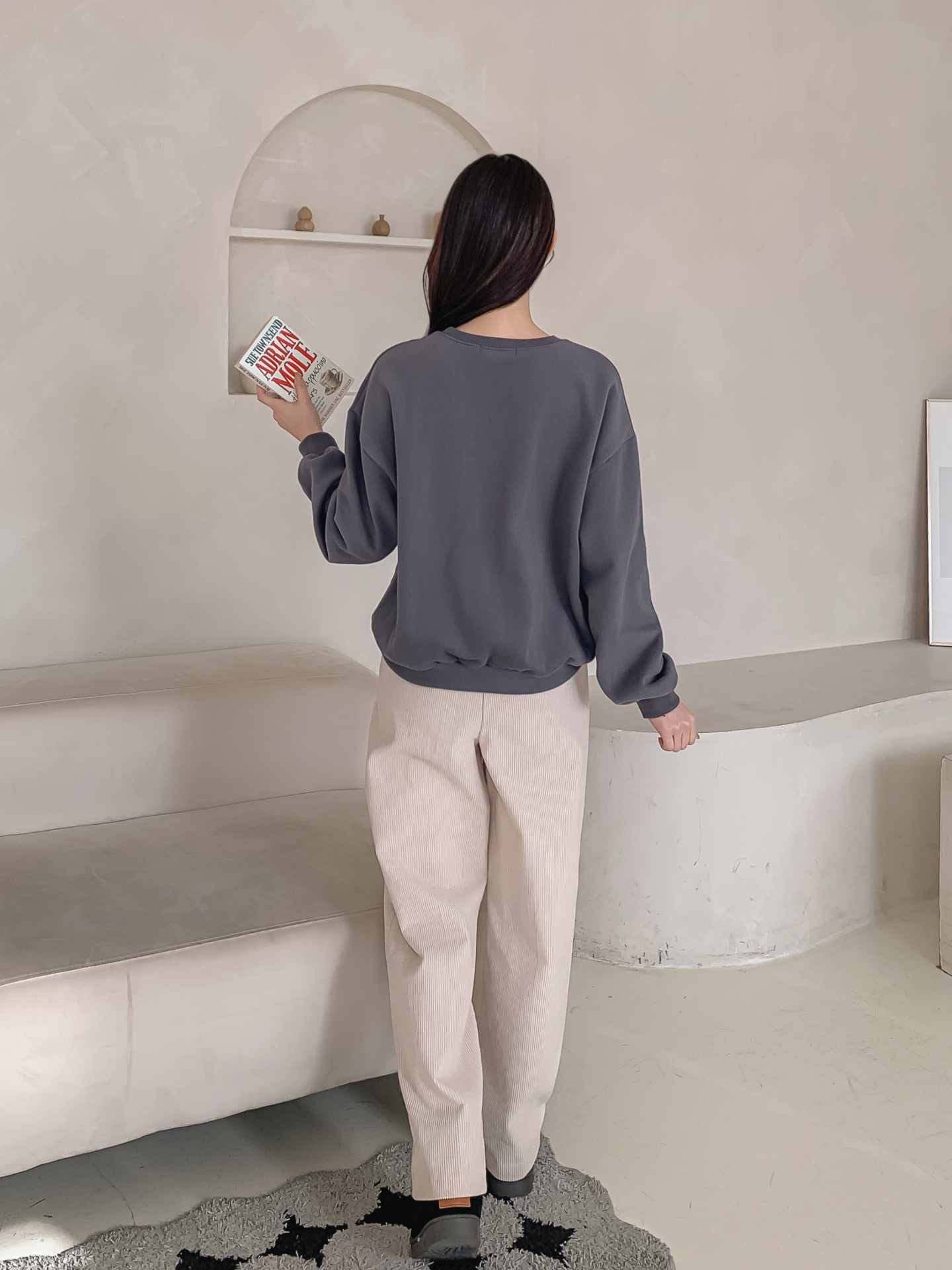 裏起毛ラウンドネック長袖刺繍スウェット | 詳細画像21