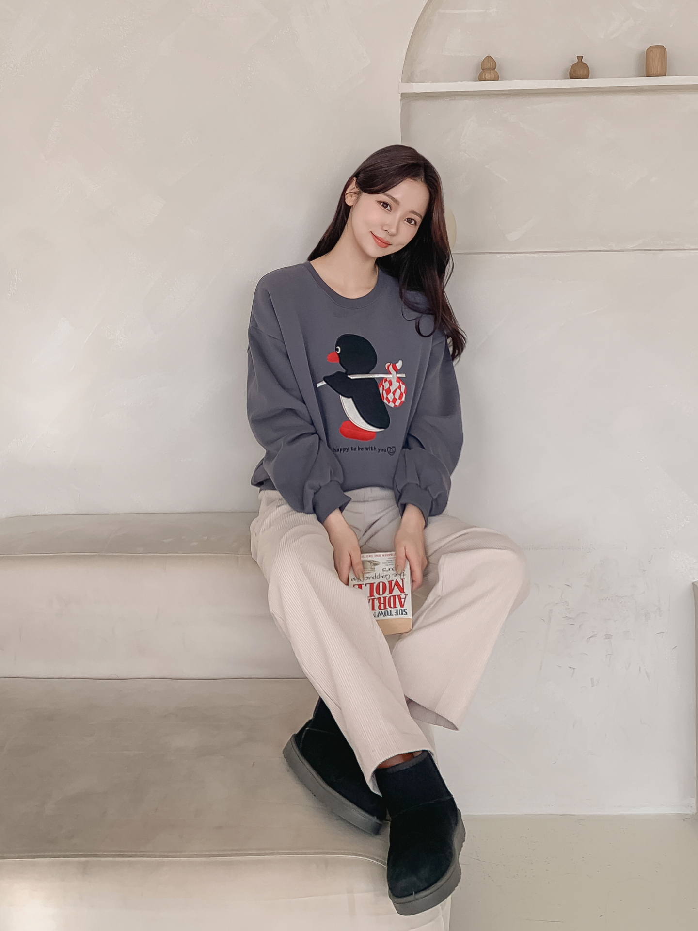 裏起毛ラウンドネック長袖刺繍スウェット | 詳細画像29