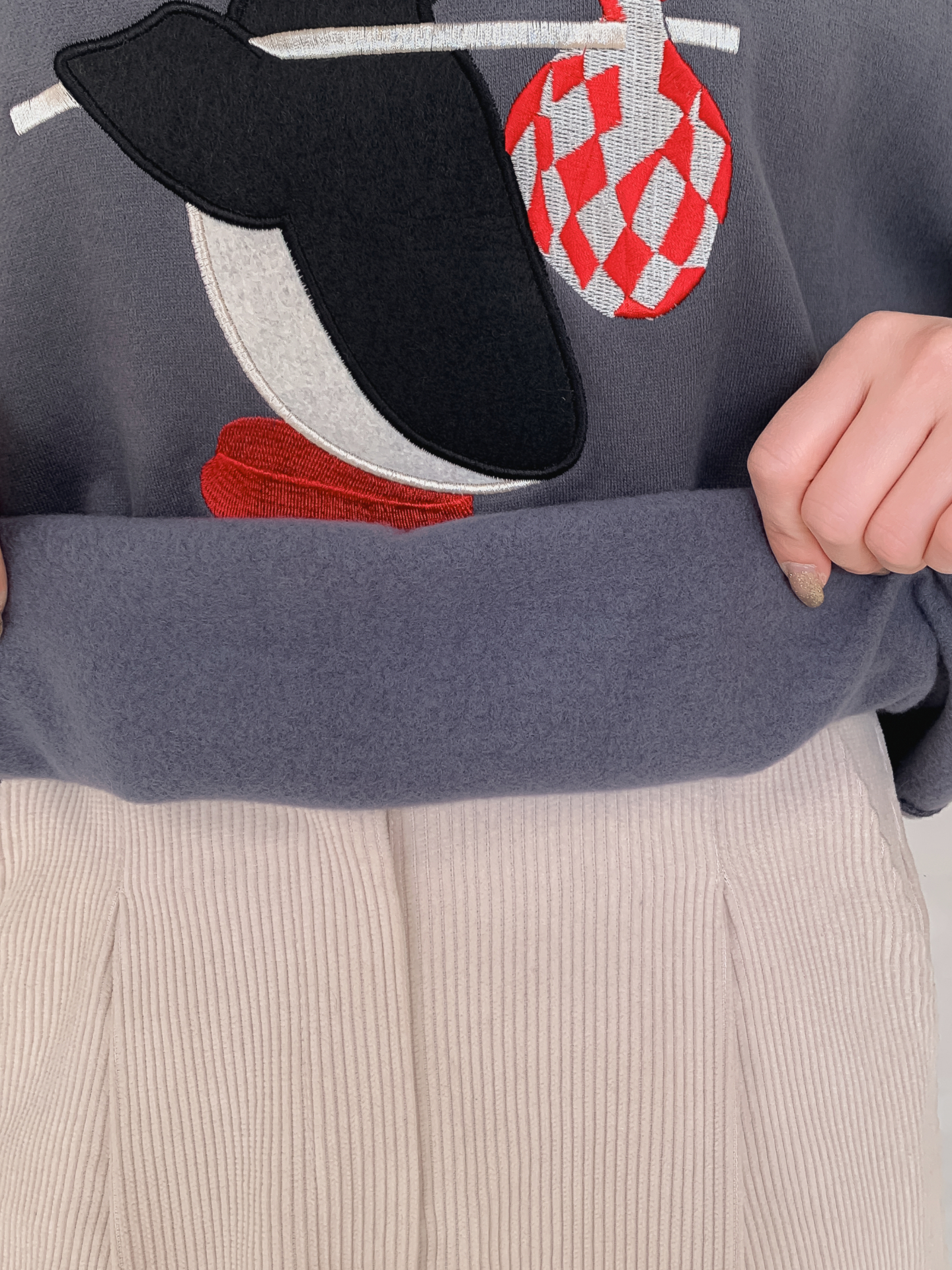 裏起毛ラウンドネック長袖刺繍スウェット | 詳細画像32