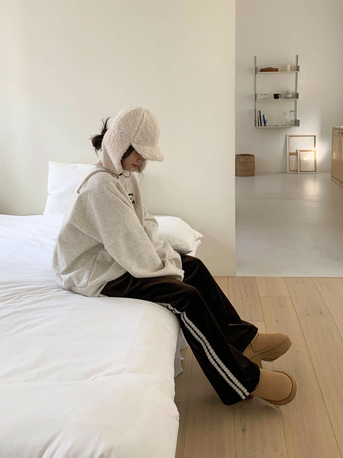 ソフトコンビベロアポケットウエストゴムロングトラックレースパンツトレーニング | 詳細画像3