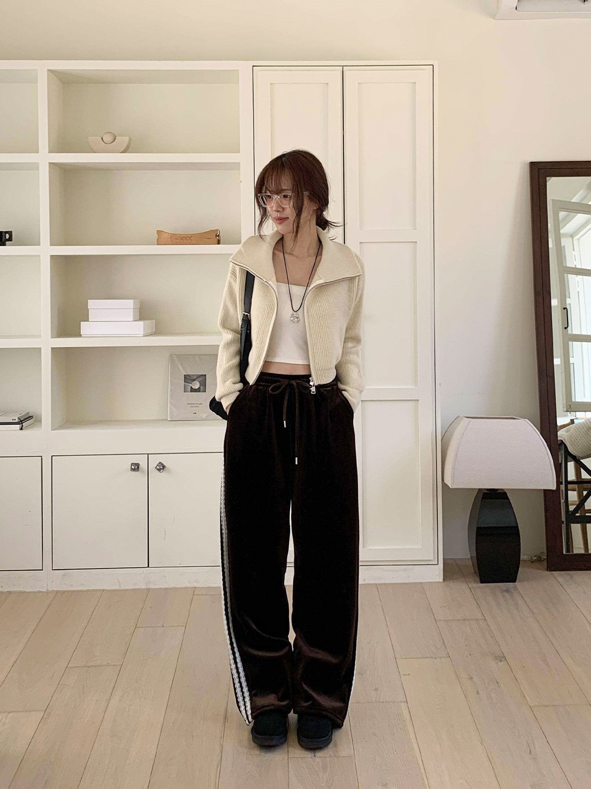 ソフトコンビベロアポケットウエストゴムロングトラックレースパンツトレーニング | 詳細画像10