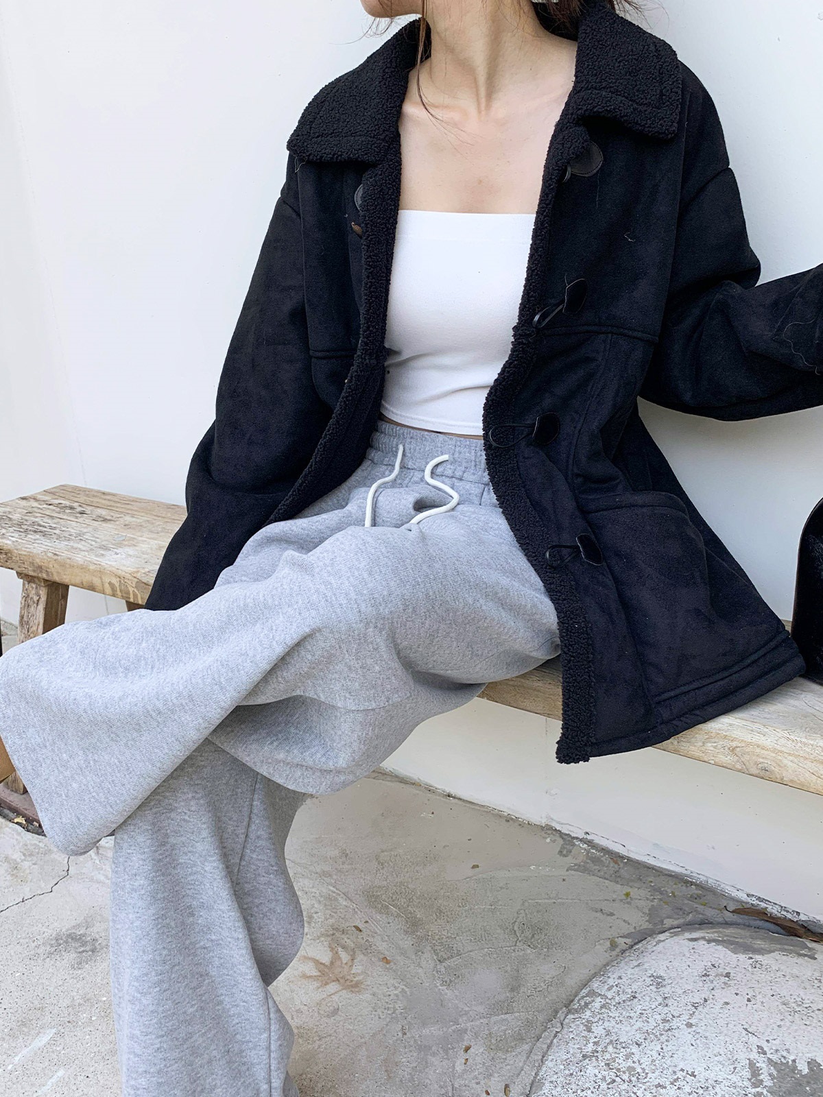 裏起毛ポケットウエストゴムツータックワイドパンツトレーニング | 詳細画像6