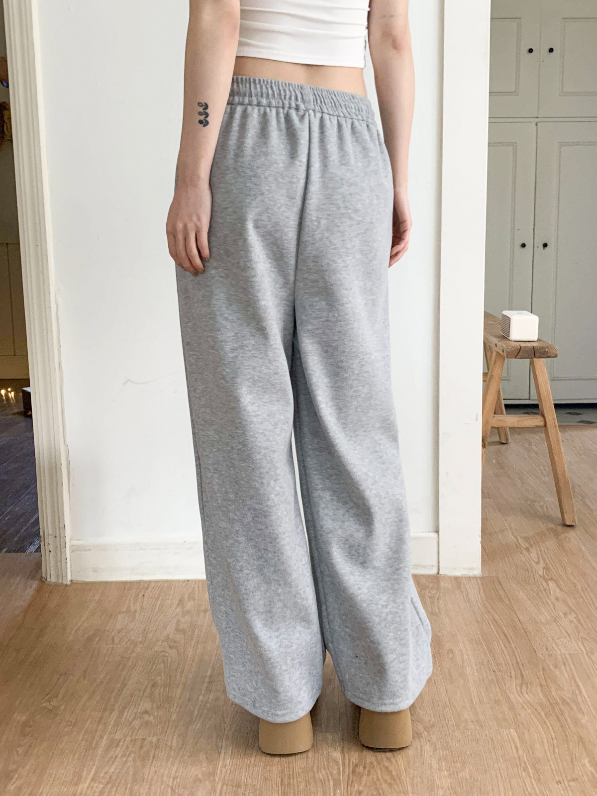 裏起毛ポケットウエストゴムツータックワイドパンツトレーニング | 詳細画像8