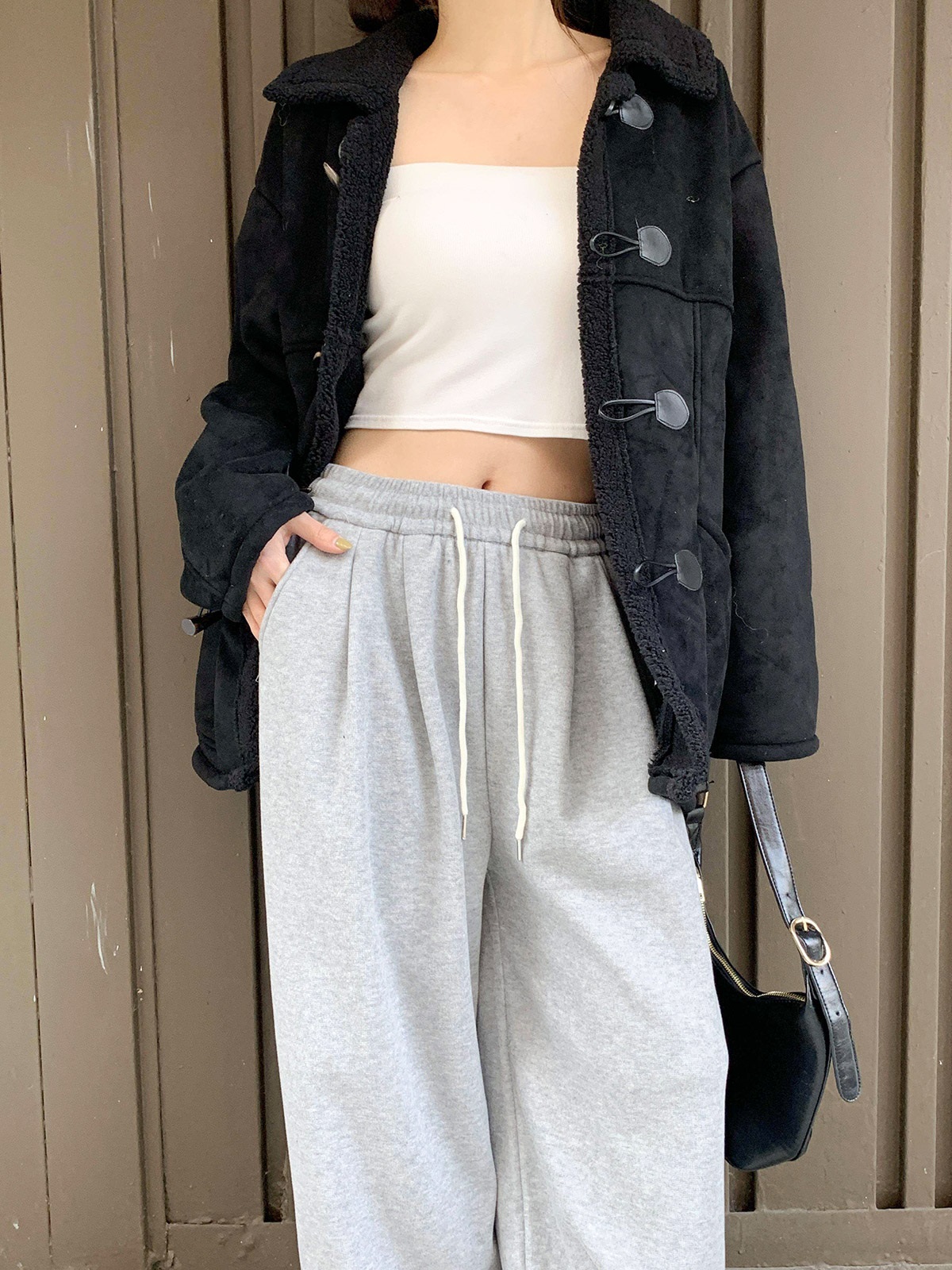 裏起毛ポケットウエストゴムツータックワイドパンツトレーニング | 詳細画像10